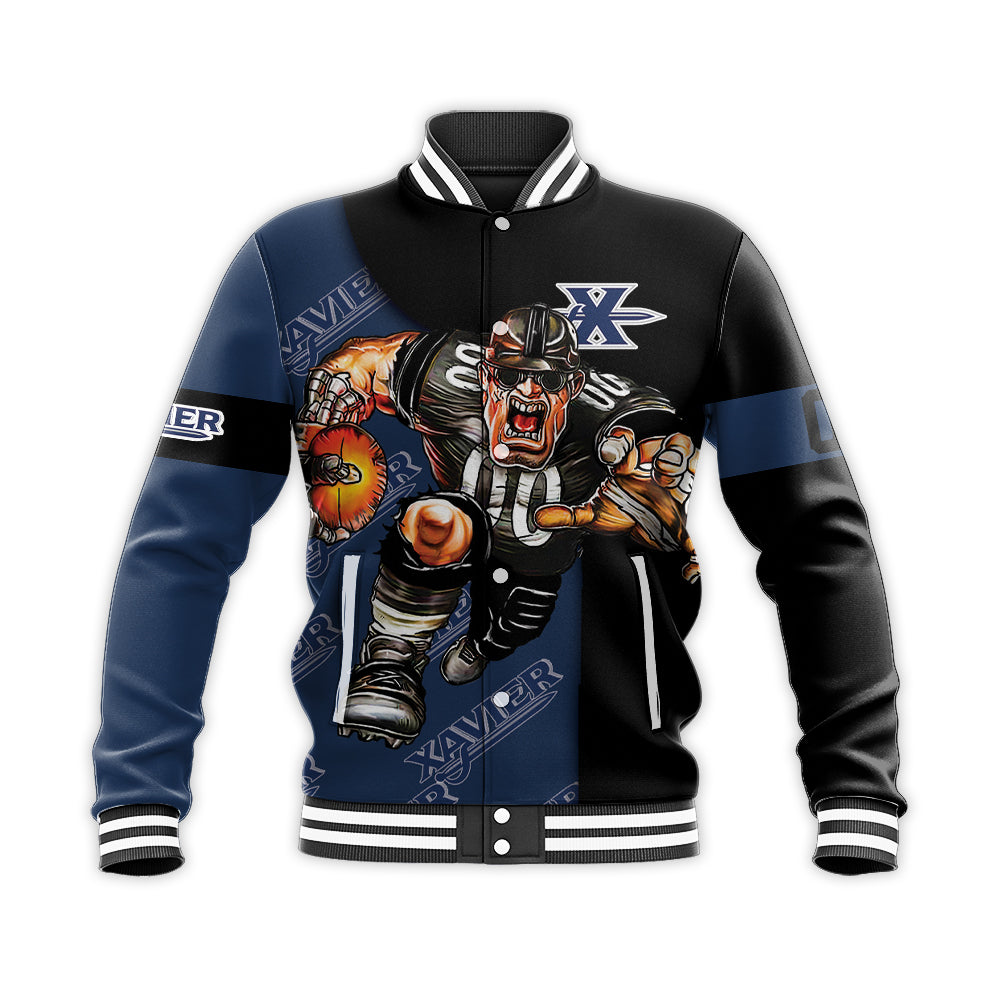 xavier musketeers baseball jacket button up zipper hooded all over print football go on gift for fans ncaa sobwu