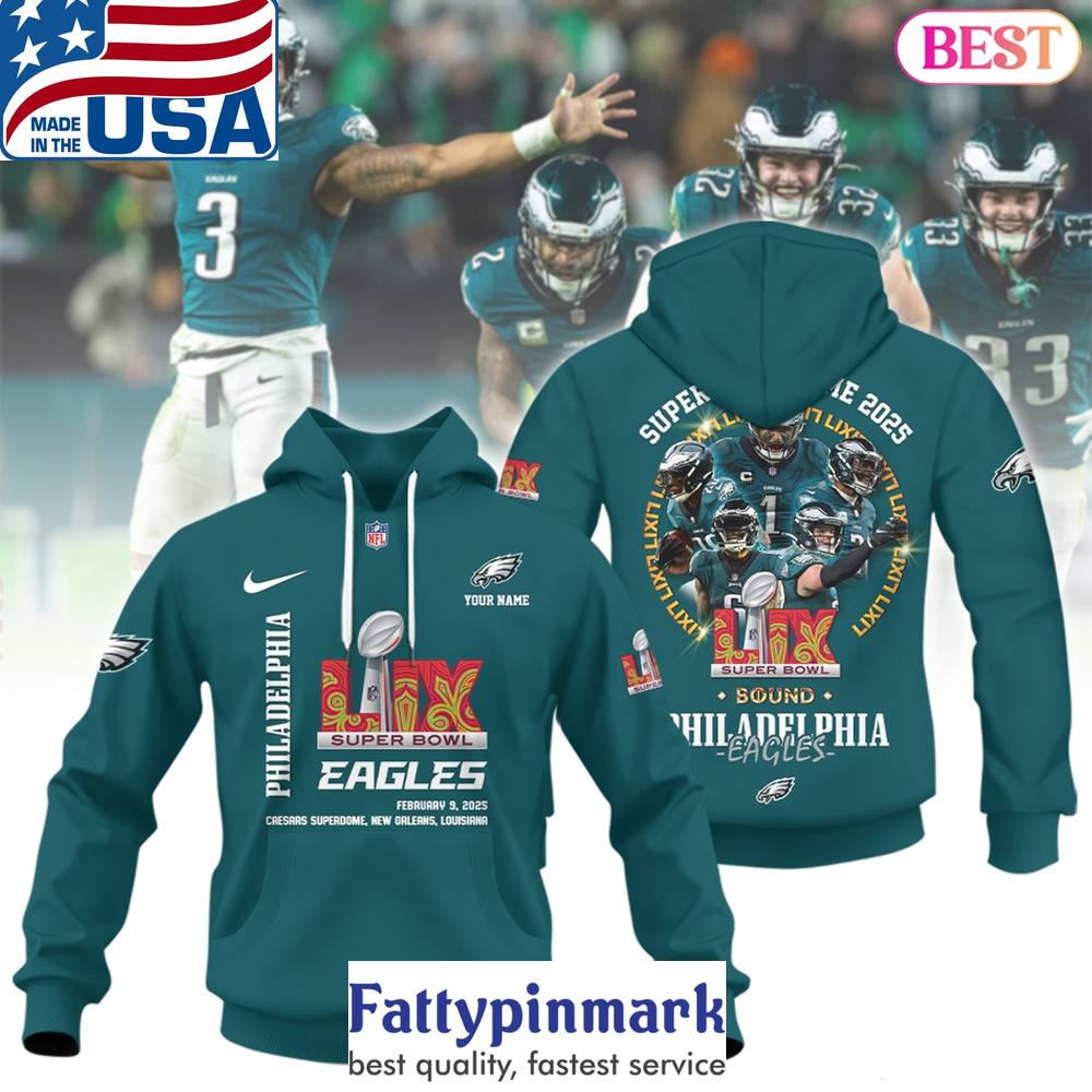 Personalized Philadelphia Eagles LIX Super Bowl Game 2025 Design Hoodie