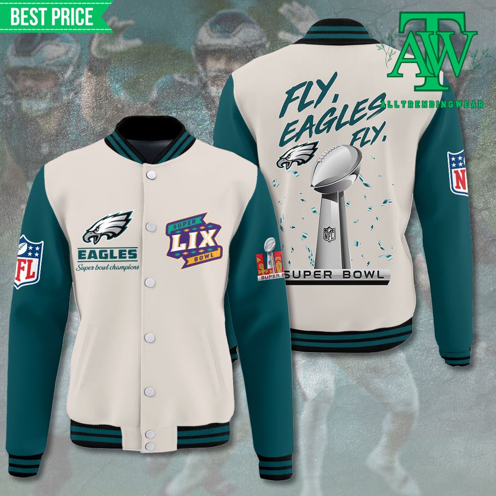 Philadelphia Eagles NFL Super Bowl 2025 LIX Champions Baseball Jacket 1