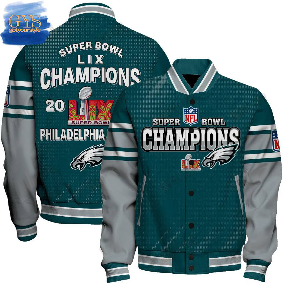 Philadelphia Eagles Super Bowl LIX 2025 Champions Varsity Jacket 1