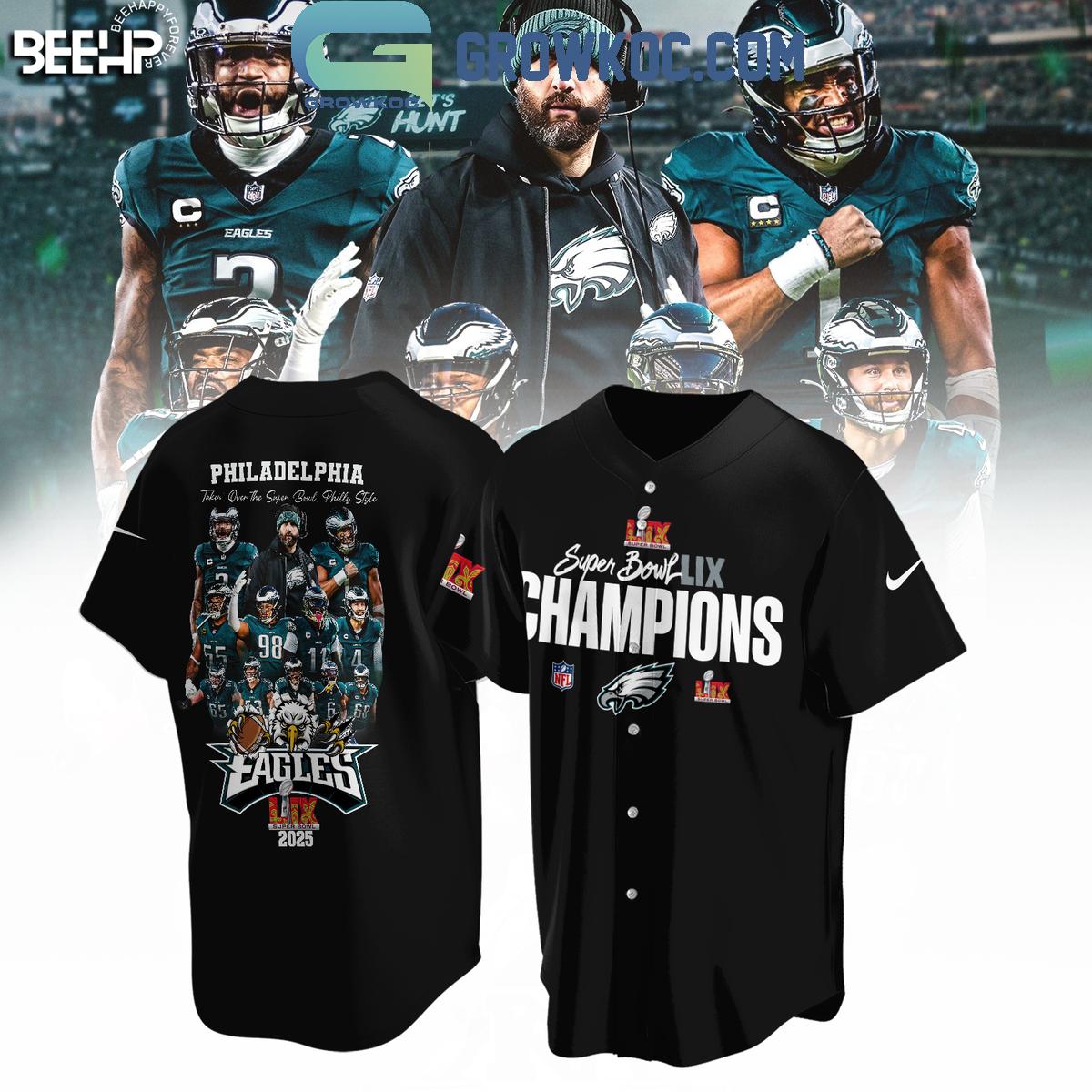 Philadelphia Eagles Super Bowl LIX Champions Best Team Baseball Jersey 2 WfGJI