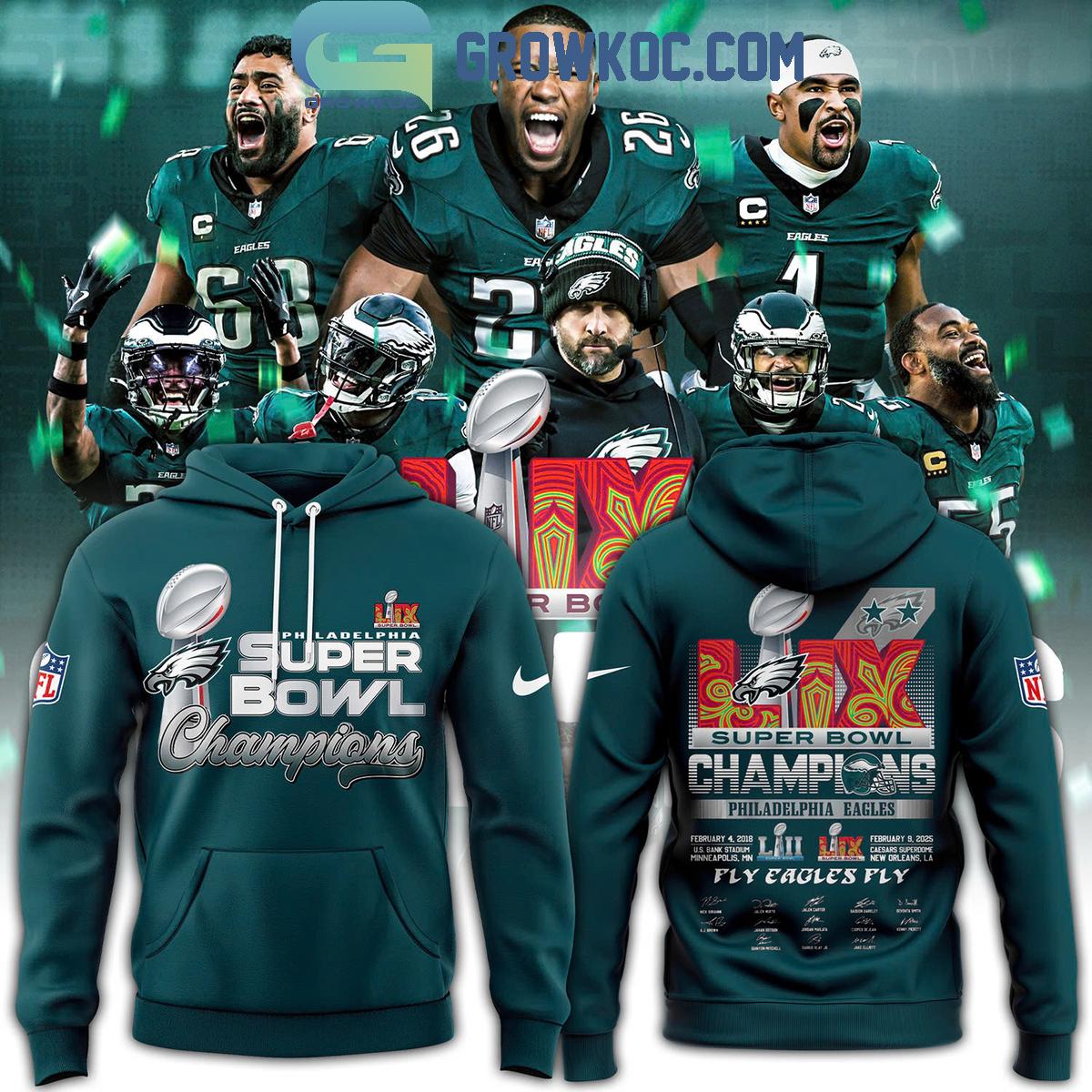 Philadelphia Eagles Super Bowl LIX Champions Fly Eagles Fly Hoodie T Shirt 1 fafsC