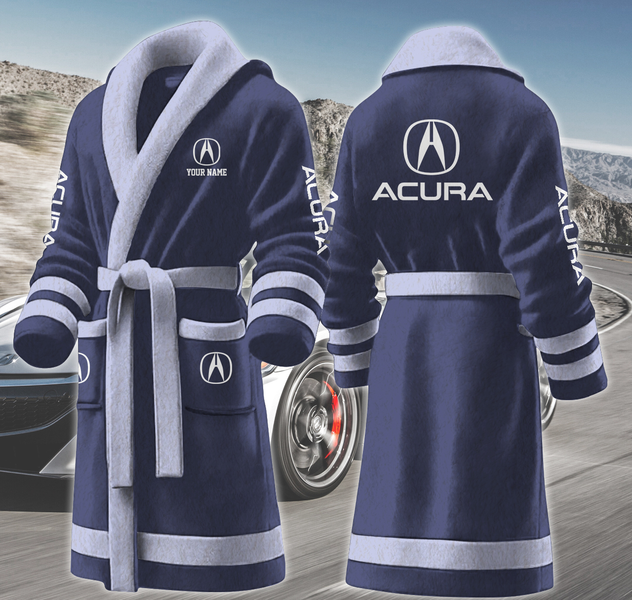 acura motocycles personalized fleece bathrobe ciijl