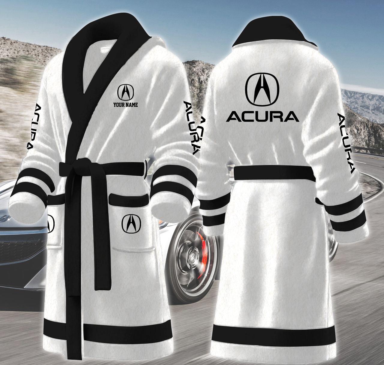 acura motocycles personalized fleece bathrobe dftrm