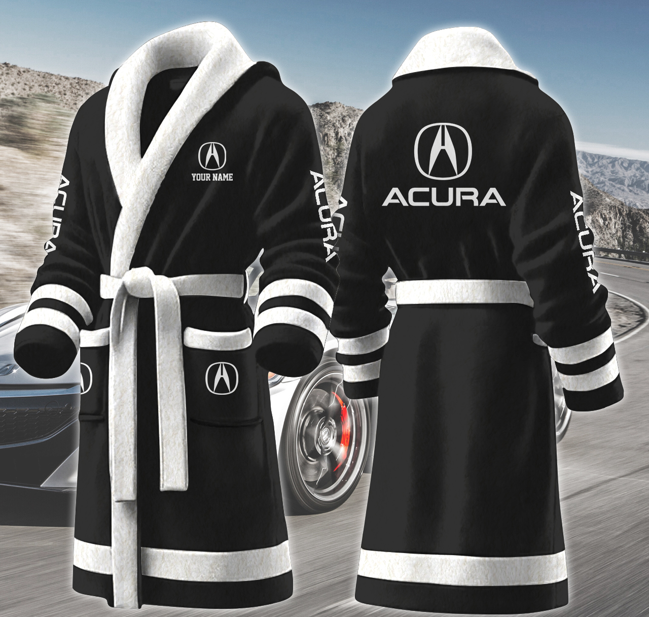 acura motocycles personalized fleece bathrobe fscvc