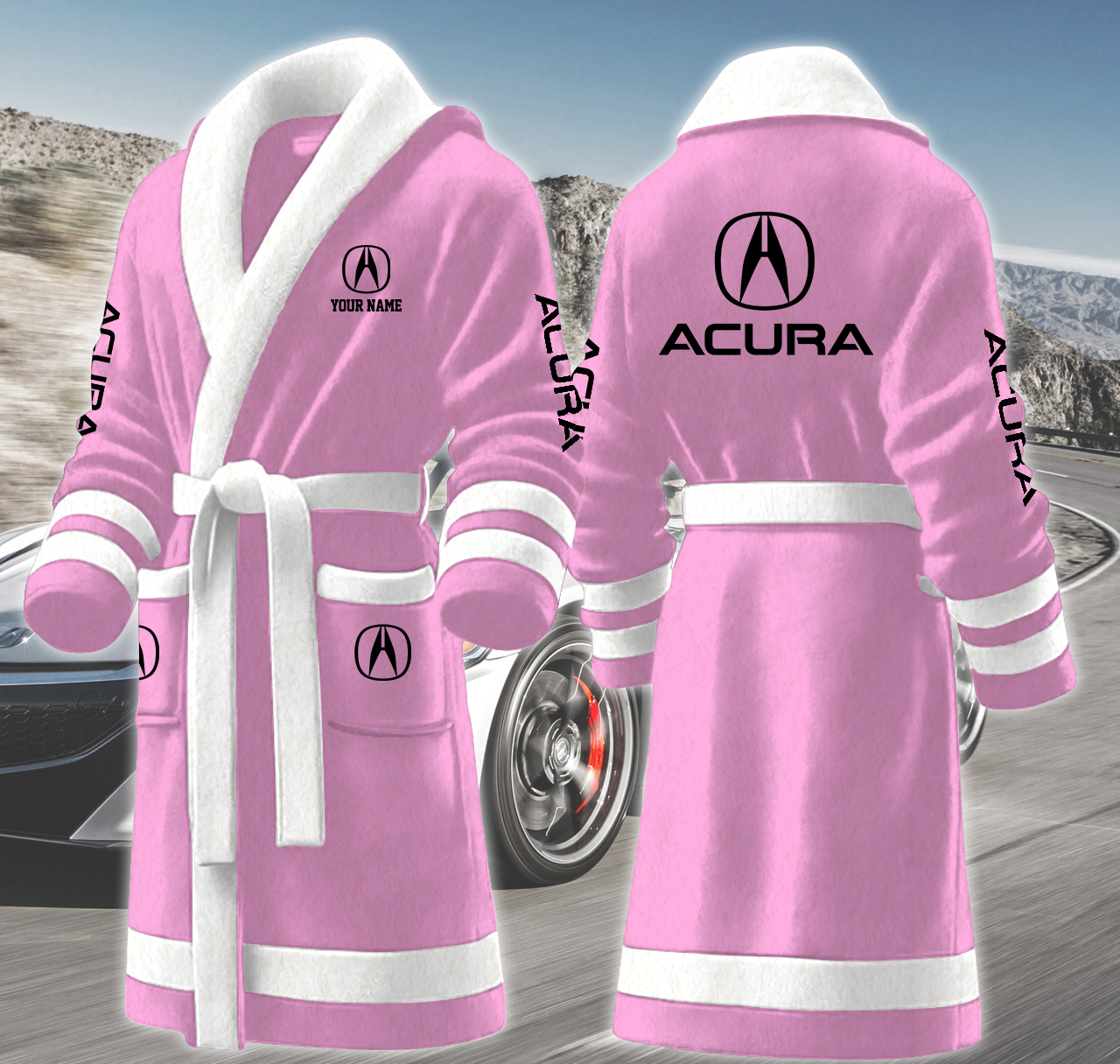 acura motocycles personalized fleece bathrobe moit8