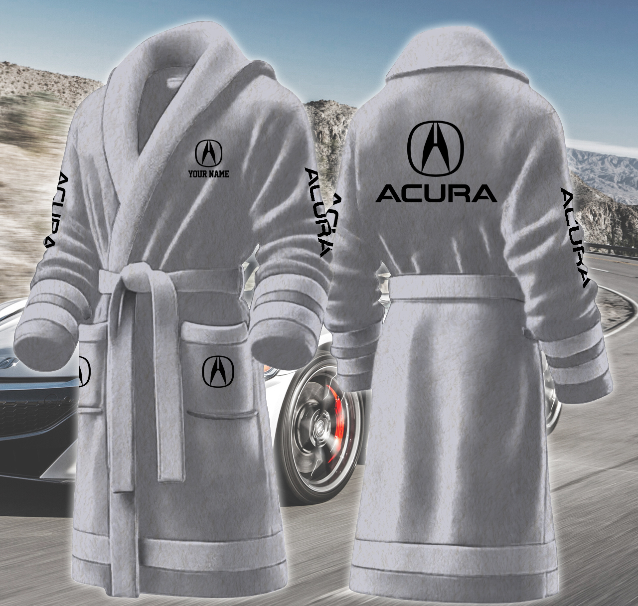 acura motocycles personalized fleece bathrobe tqb76