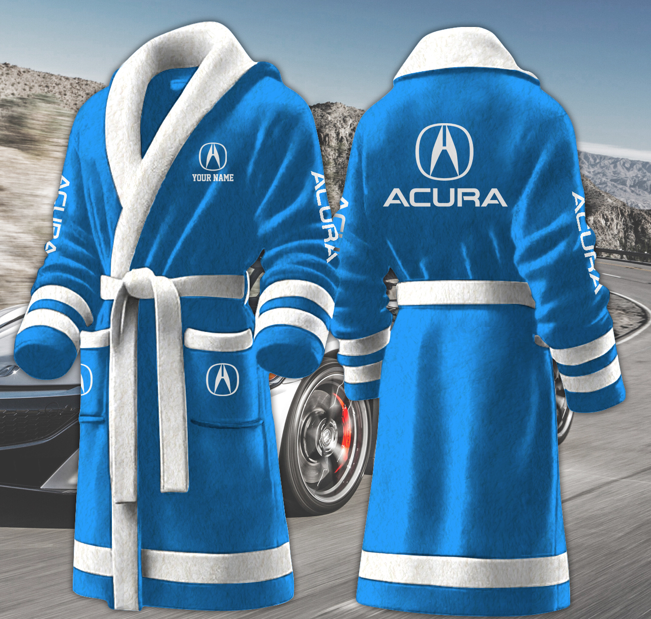 acura motocycles personalized fleece bathrobe ytguc