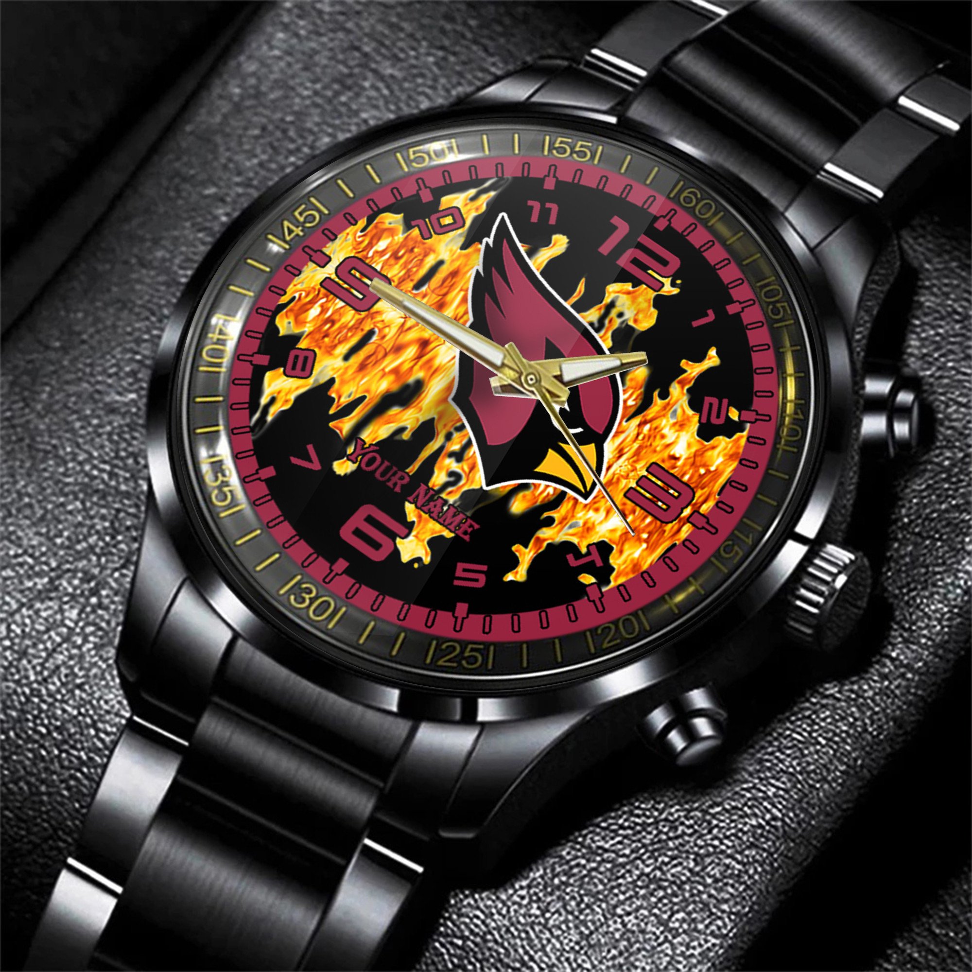 arizona cardinals nfl personalized 3d men hand watch gift for fans for father vbuja