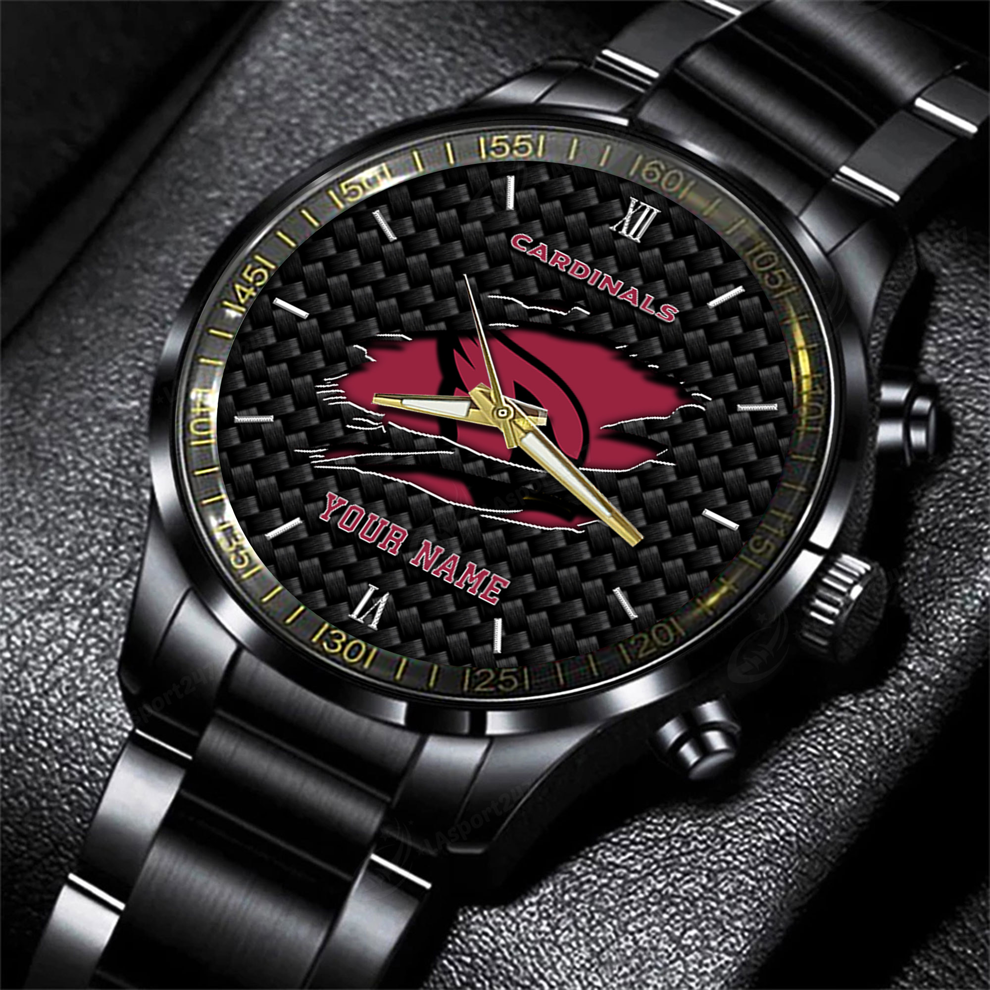 arizona cardinals nfl personalized sport black fashion watch f5yfc