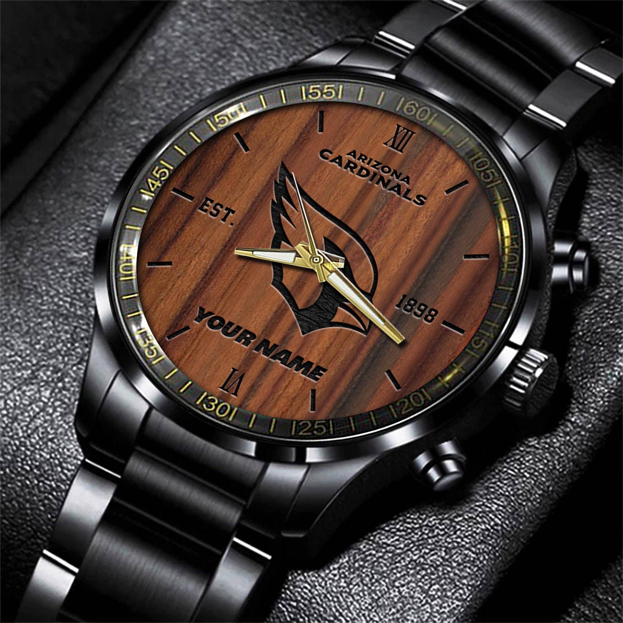 arizona cardinals nfl personalized sport black watch gifts for fans sbeof