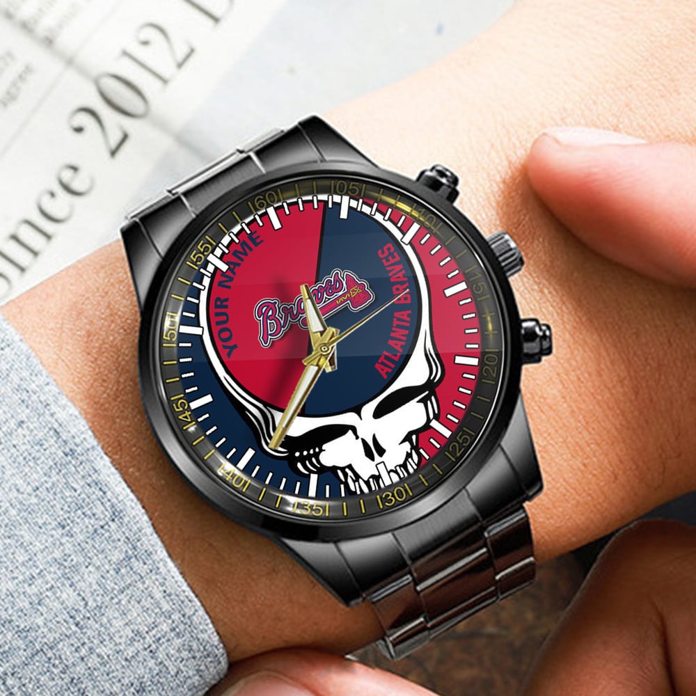 atlanta braves mlb personalized fashion 3d men hand watch gift for fans for father 2zurf