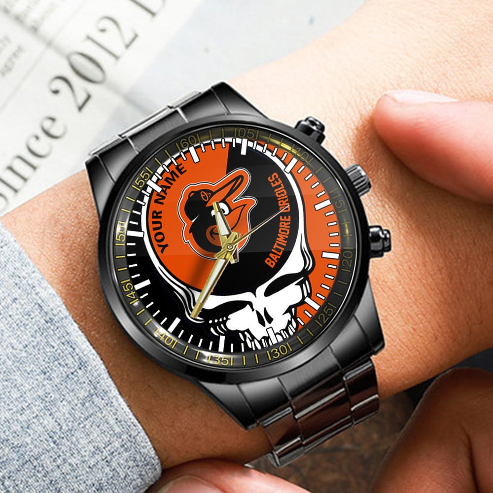 baltimore orioles mlb personalized fashion 3d men hand watch gift for fans for father fkgej