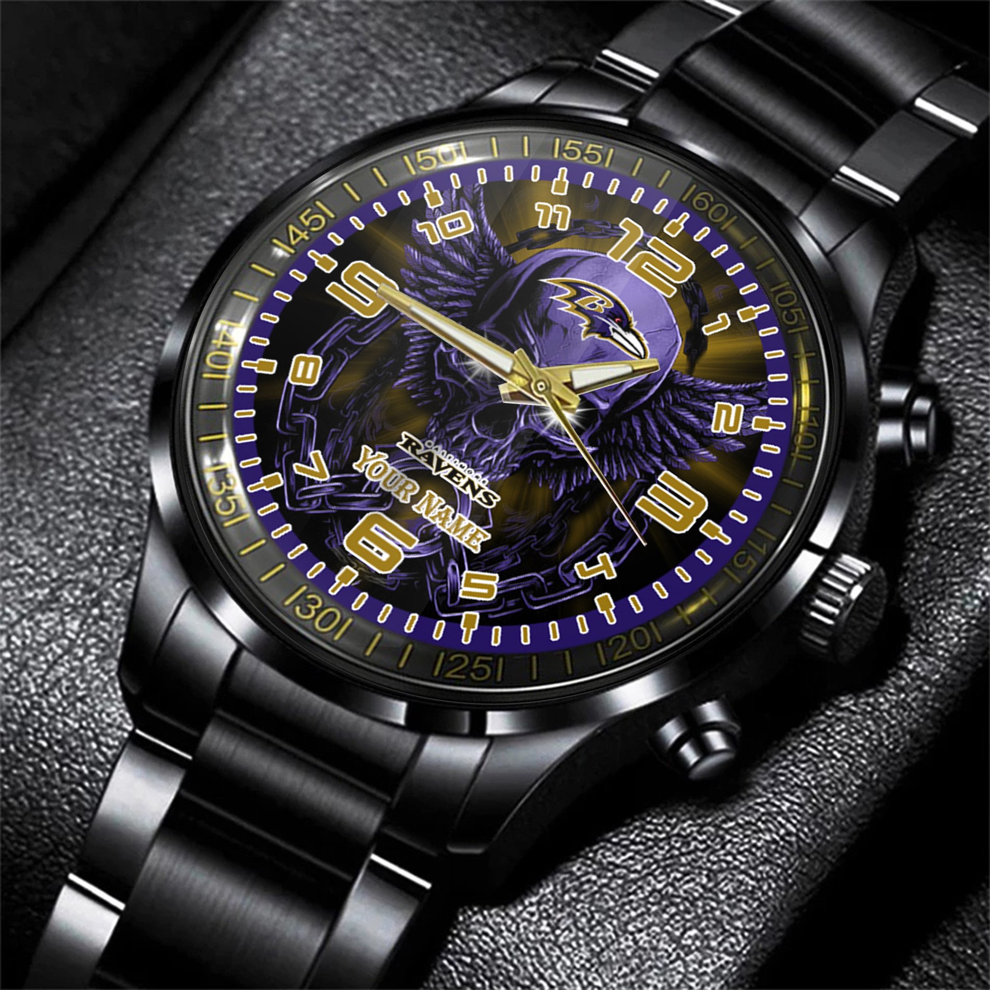 baltimore ravens nfl personalized 3d men hand watch gift for fans for father bh0dx