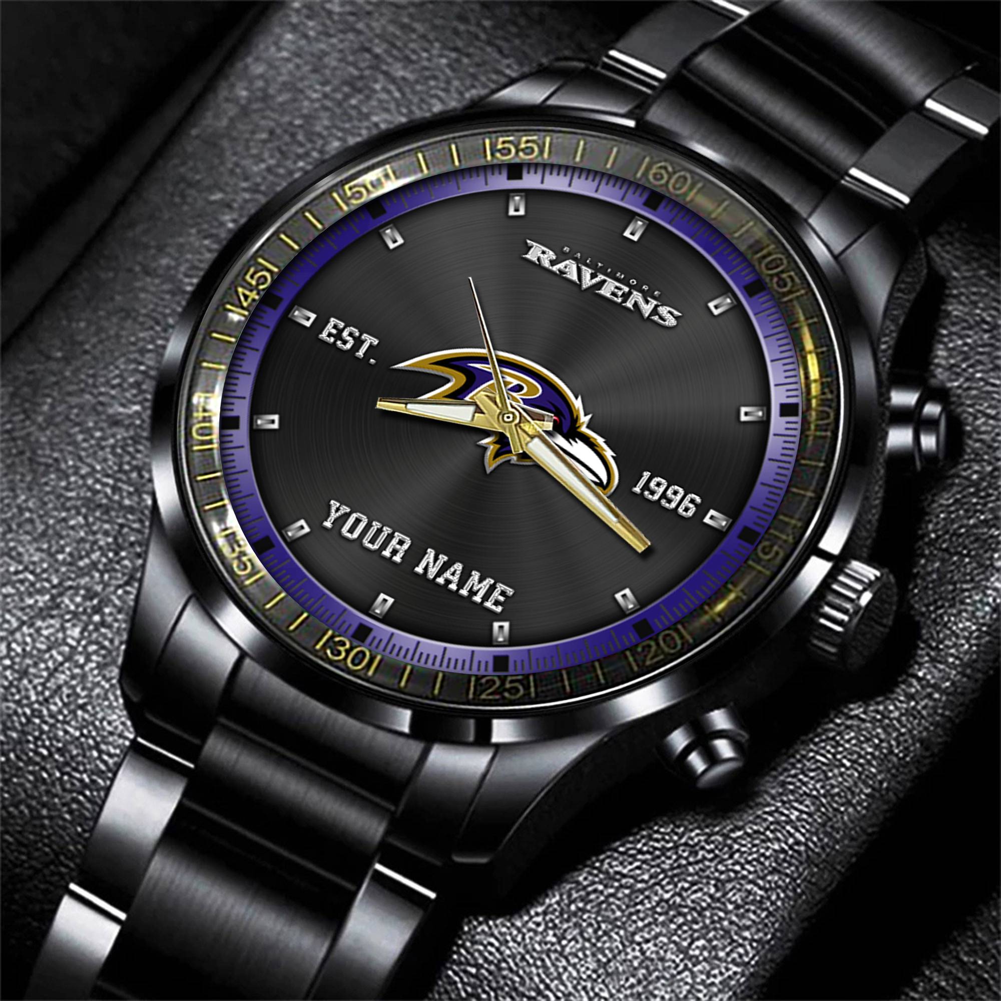 baltimore ravens nfl personalized black fashion watch gifts for fans q3jlp