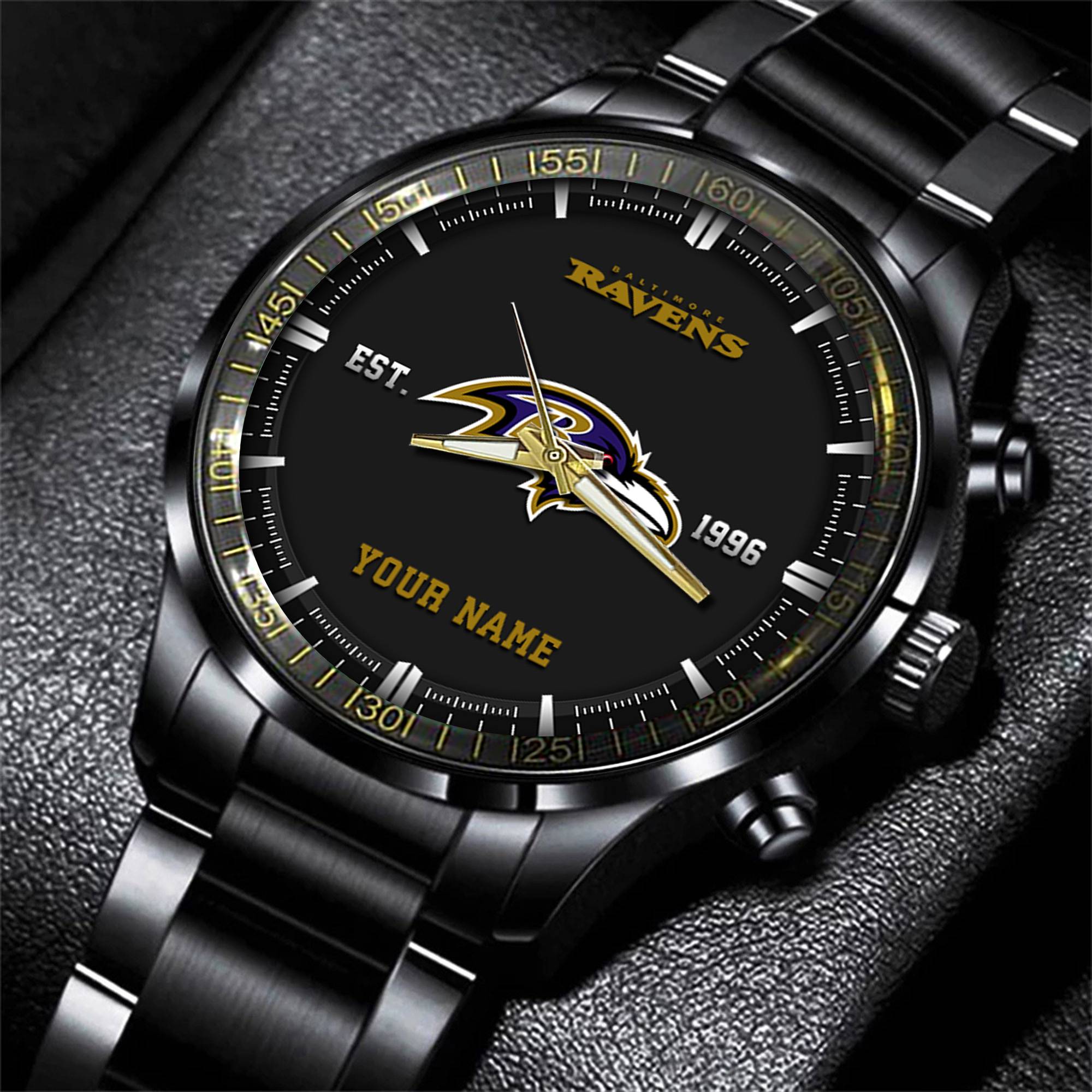 baltimore ravens nfl personalized black fashion watch gifts for fans yq6qu