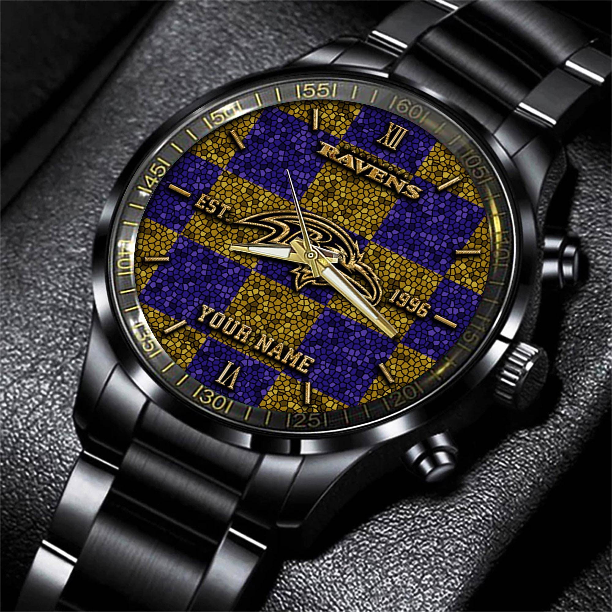 baltimore ravens nfl personalized sport black watch gifts for fans iaays