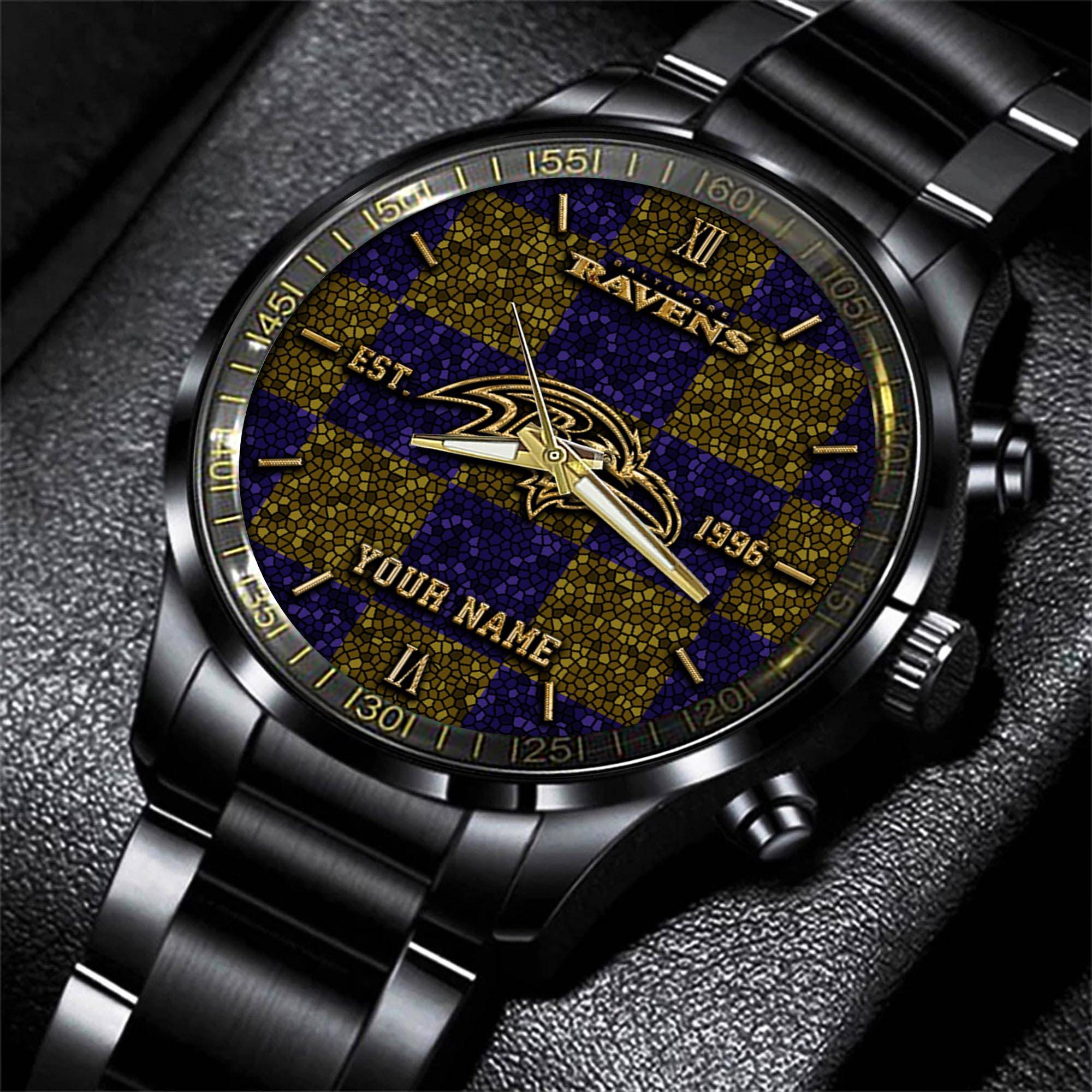 baltimore ravens nfl personalized sport black watch gifts for fans qqm99