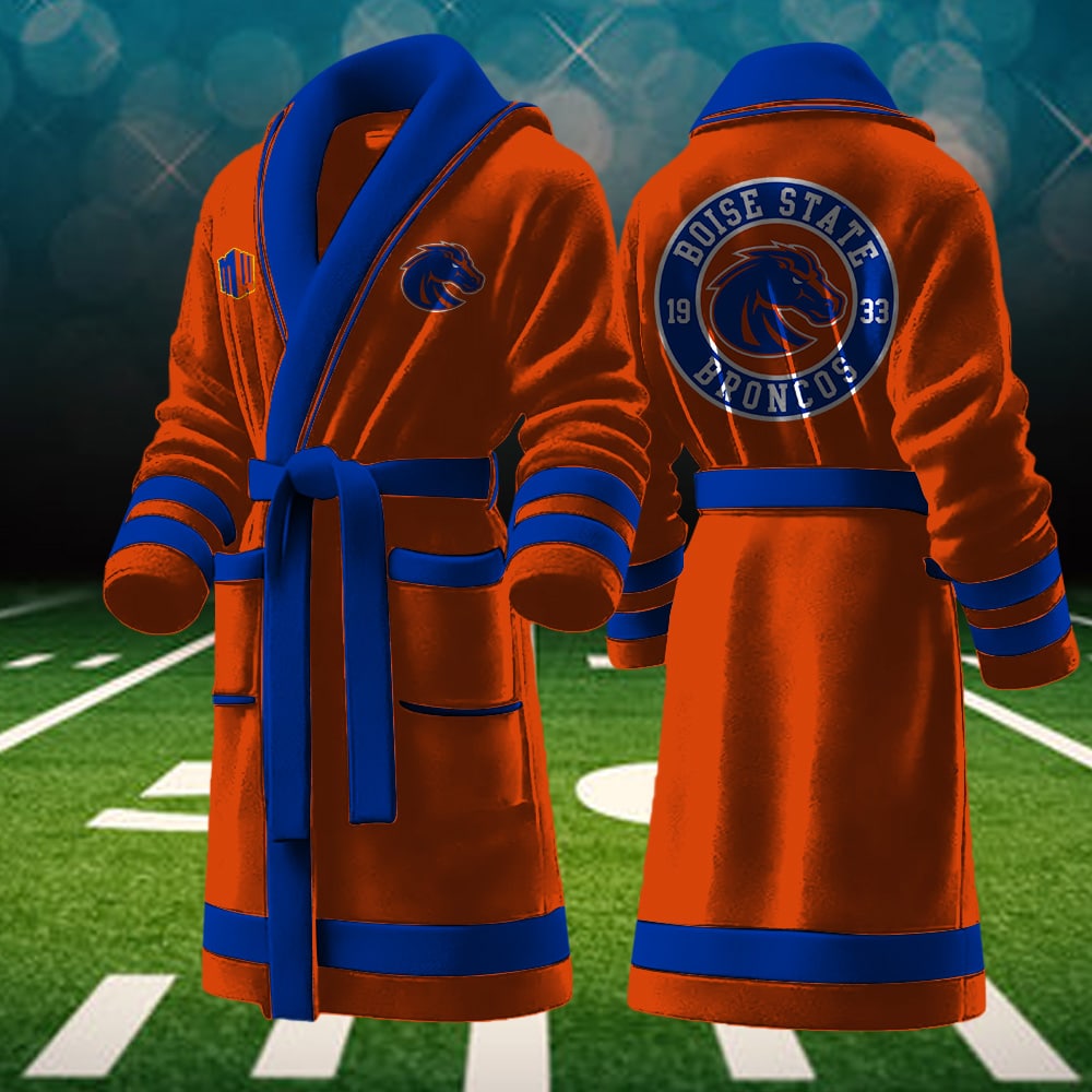 boise state broncos ncaa personalized fleece bathrobe 19mwq