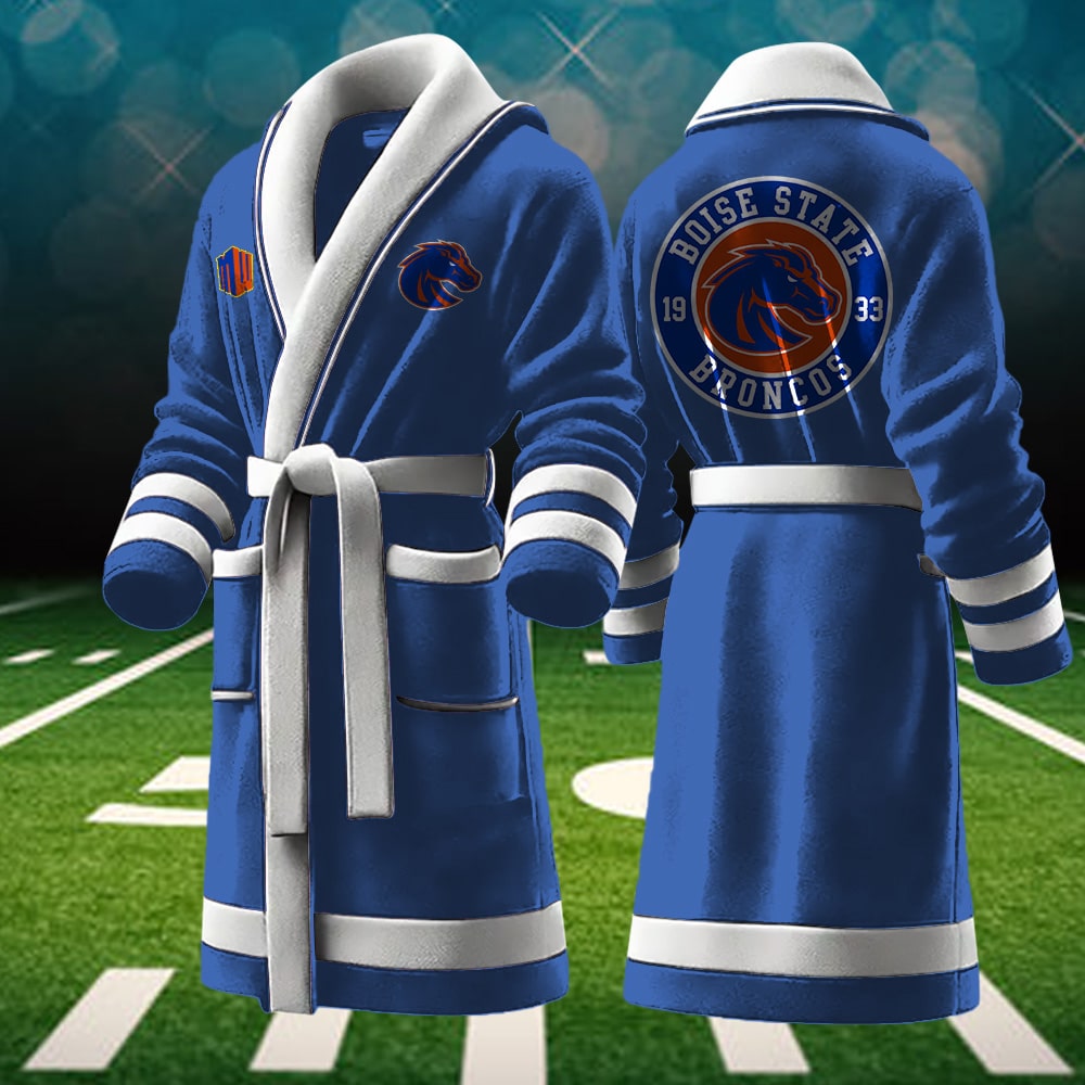 boise state broncos ncaa personalized fleece bathrobe nc2hy