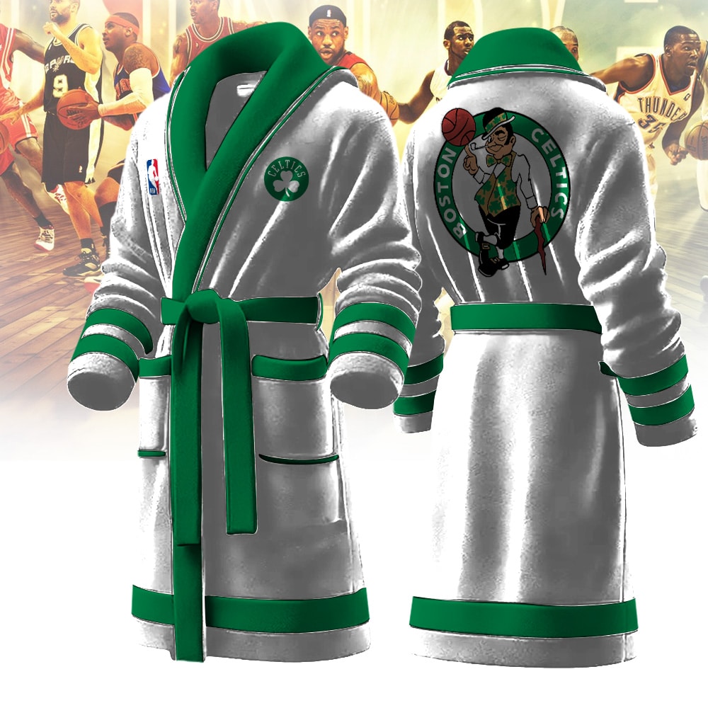 boston celtics nba personalized fleece bathrobe uvxmp