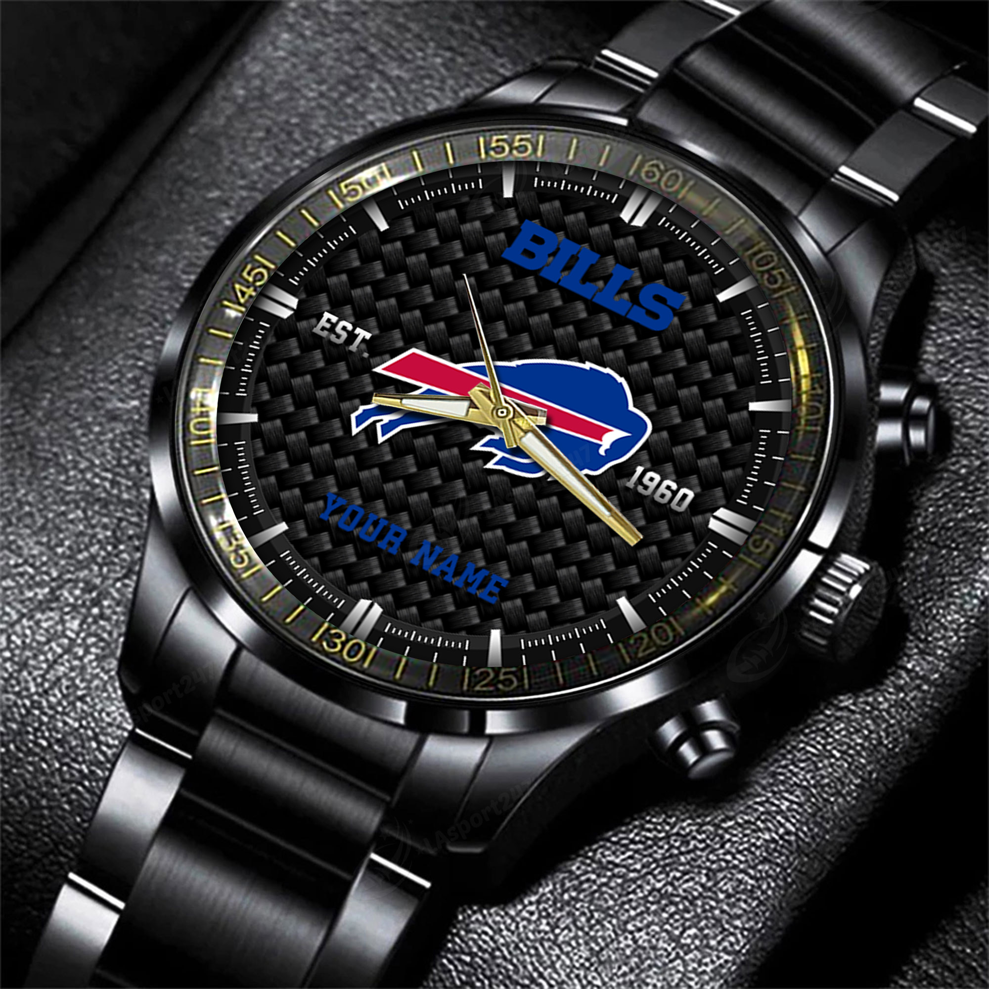 buffalo bills nfl black fashion hand watch custom your name gift for fan tayae