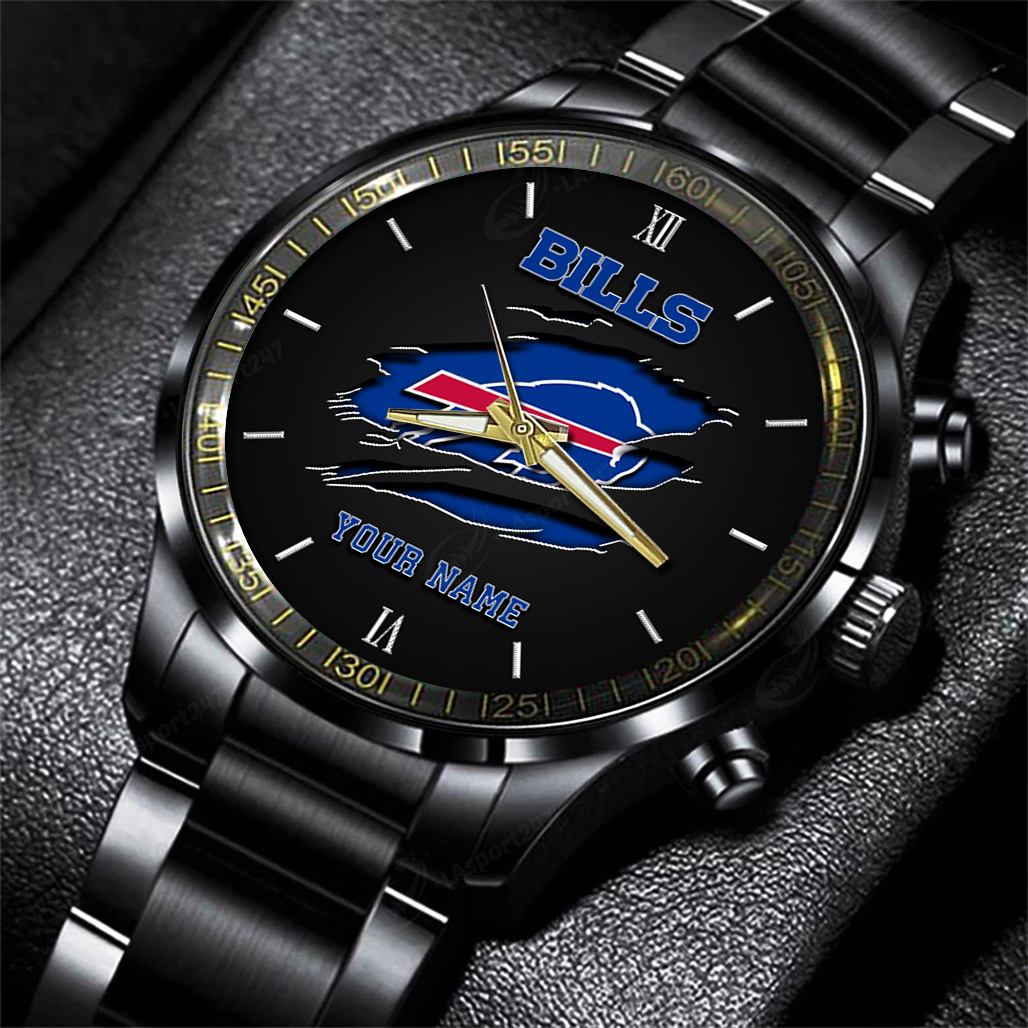 buffalo bills nfl personalized black fashion watch for football lovers kcp2o