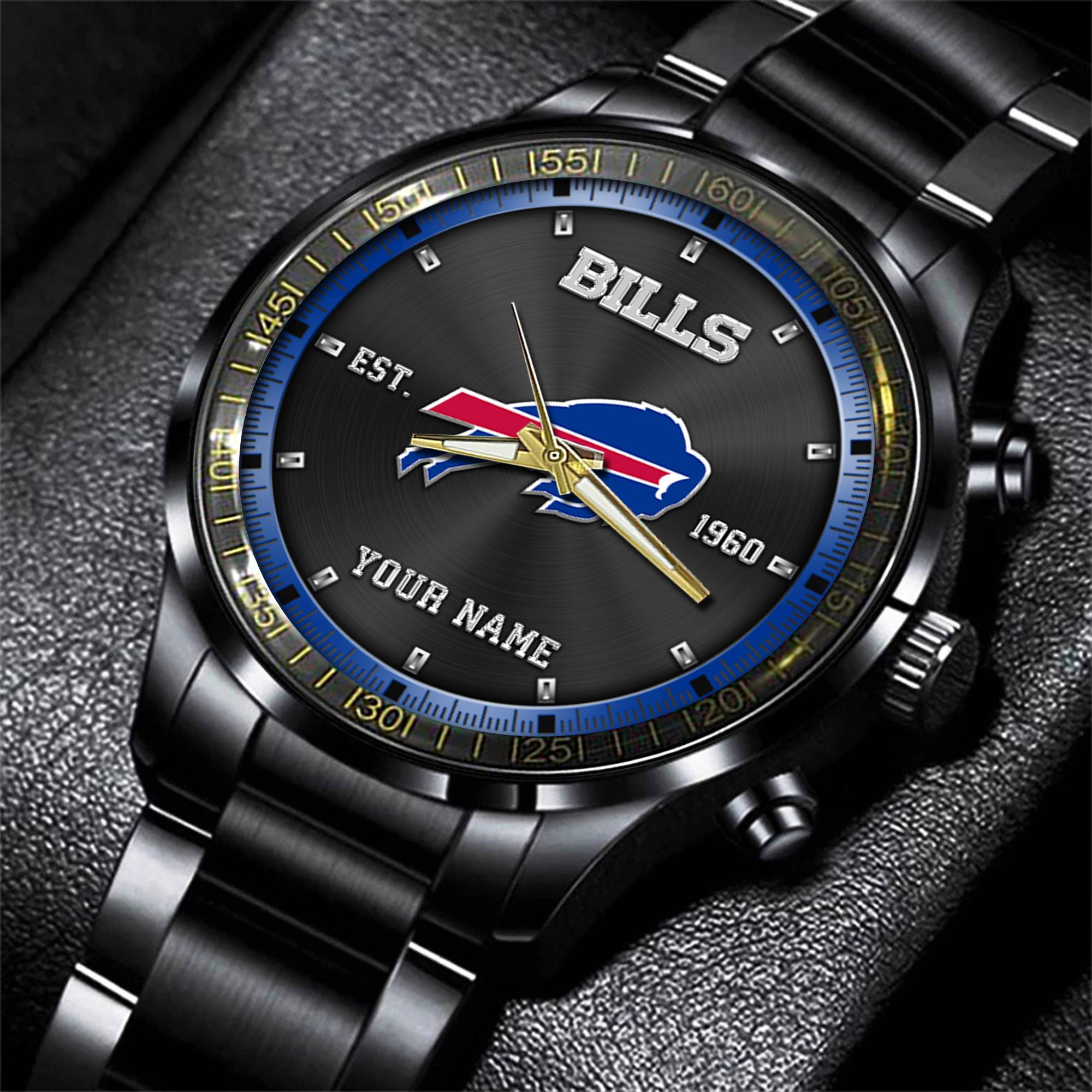 buffalo bills nfl personalized black fashion watch gifts for fans 4vdgb