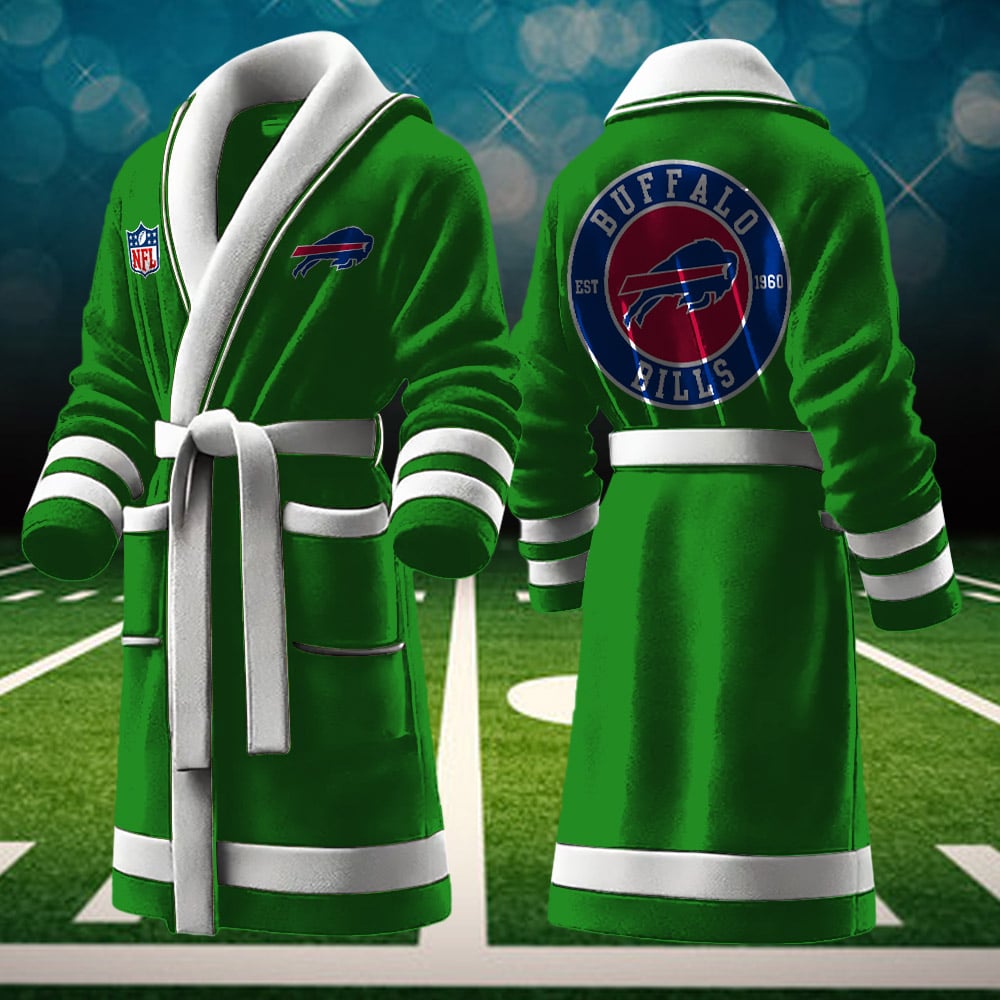 buffalo bills nfl personalized fleece bathrobe 3rcky