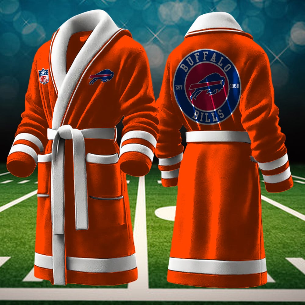 buffalo bills nfl personalized fleece bathrobe abkaa