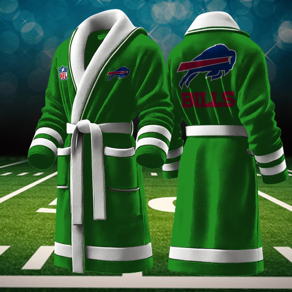 buffalo bills nfl personalized fleece bathrobe brbgy