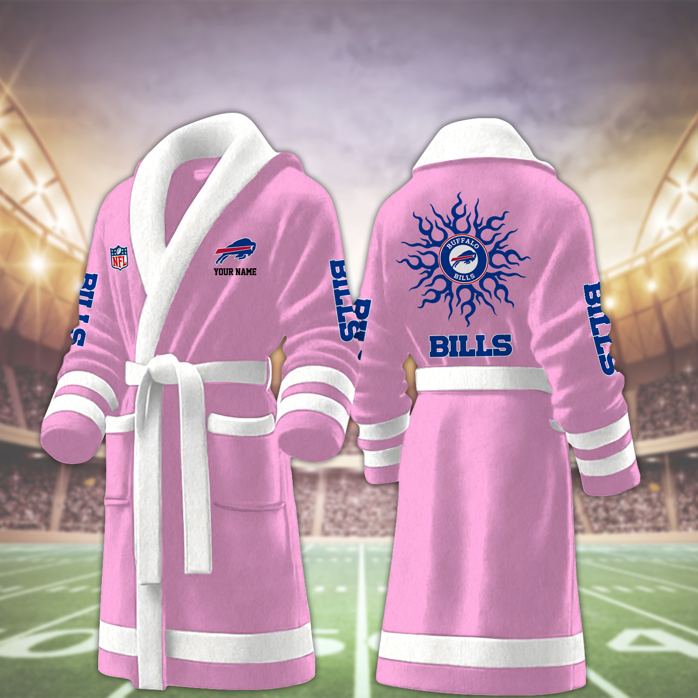 buffalo bills nfl personalized fleece bathrobe cecxb