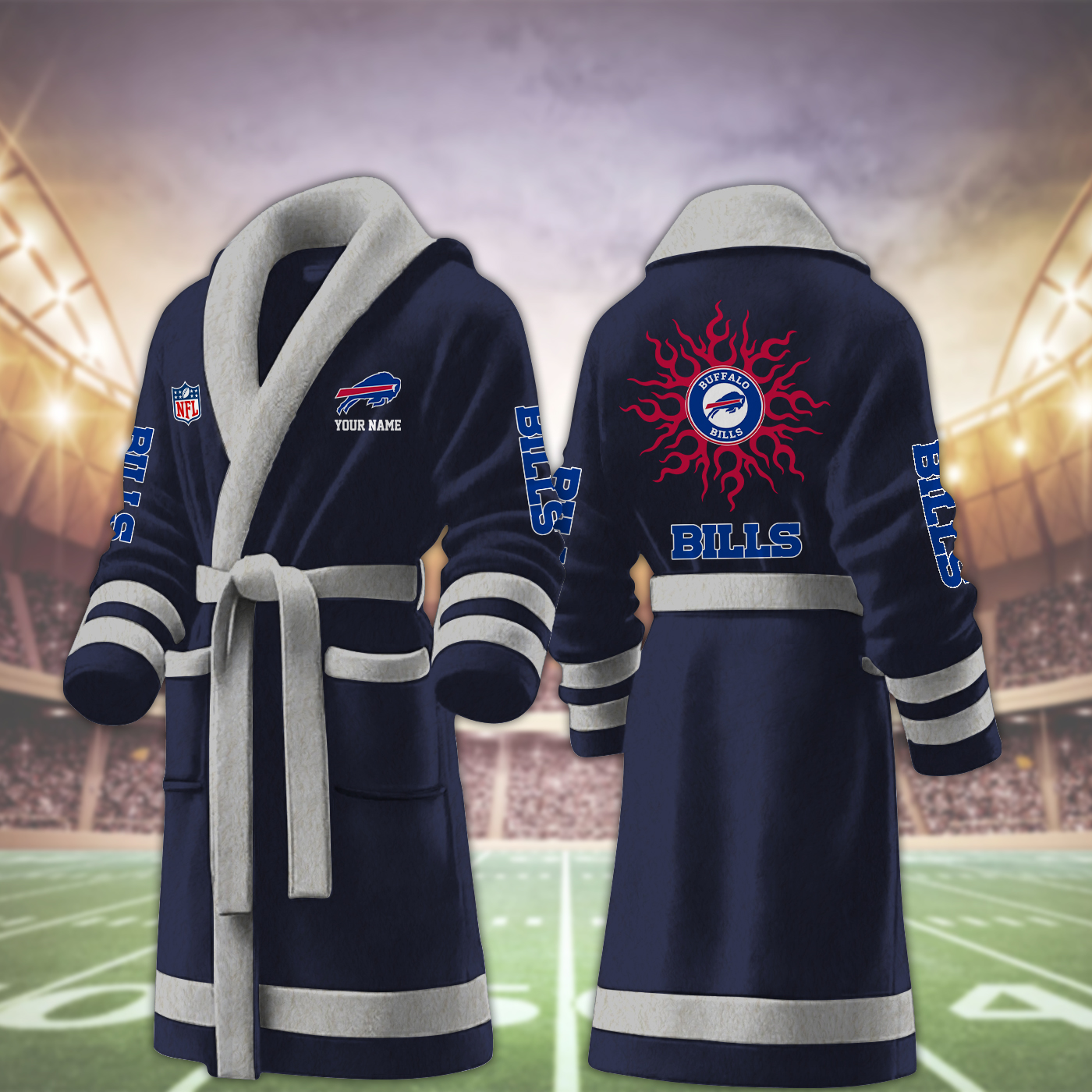 buffalo bills nfl personalized fleece bathrobe id7ad