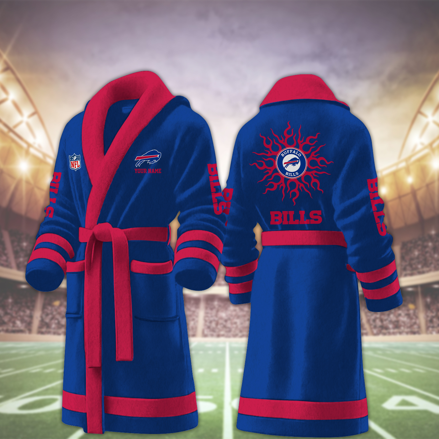 buffalo bills nfl personalized fleece bathrobe ixlfn