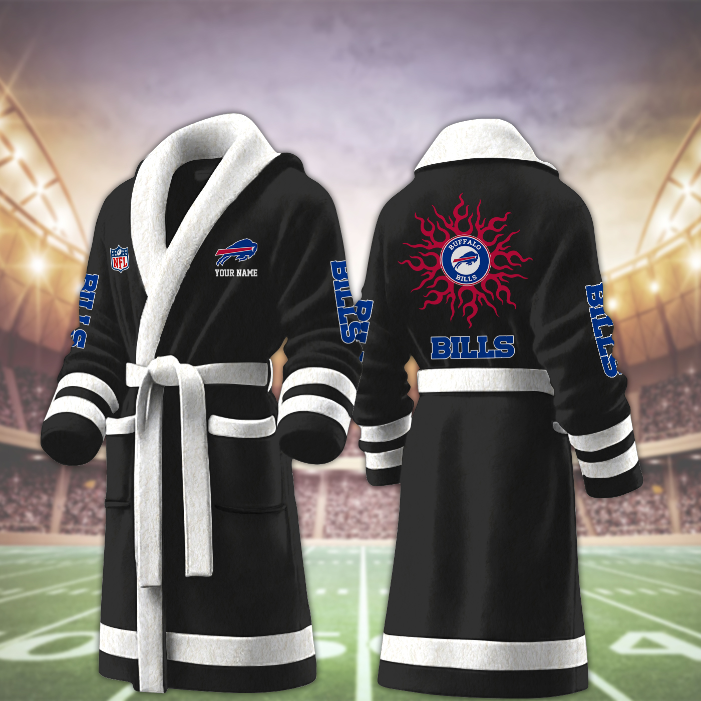 buffalo bills nfl personalized fleece bathrobe jxgbz