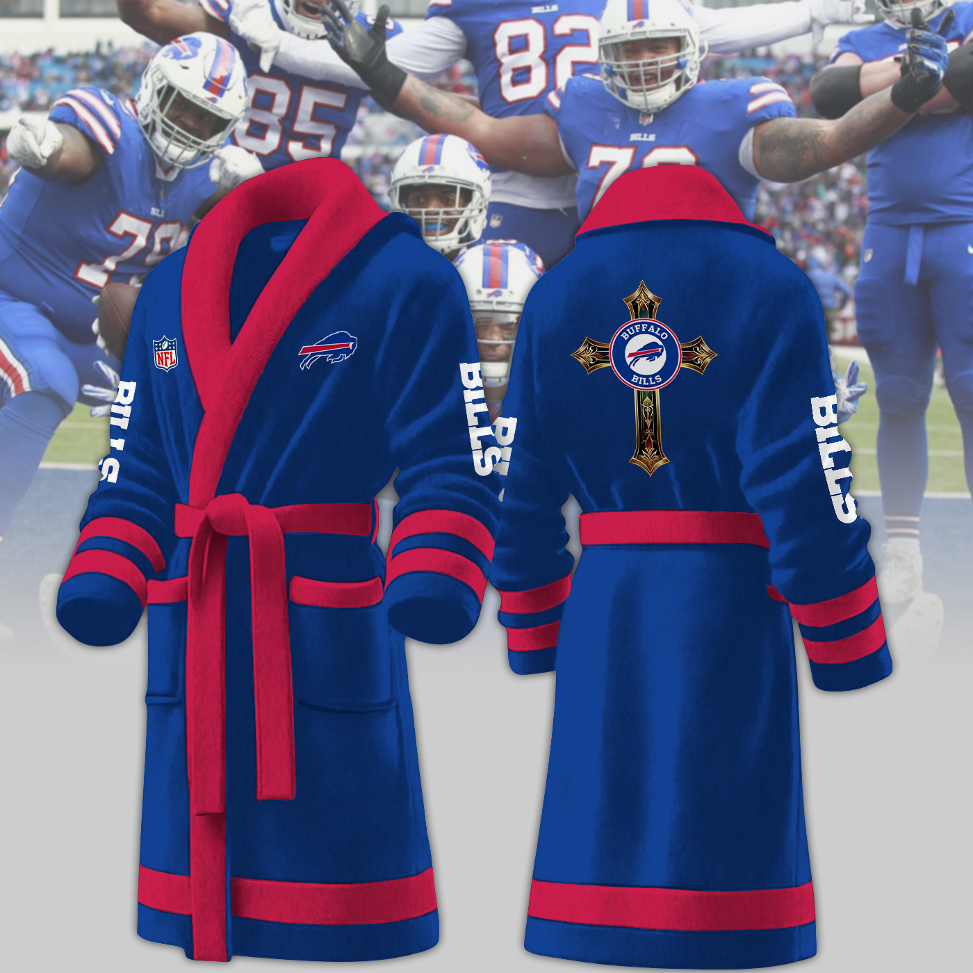 buffalo bills nfl personalized fleece bathrobe kvcsg