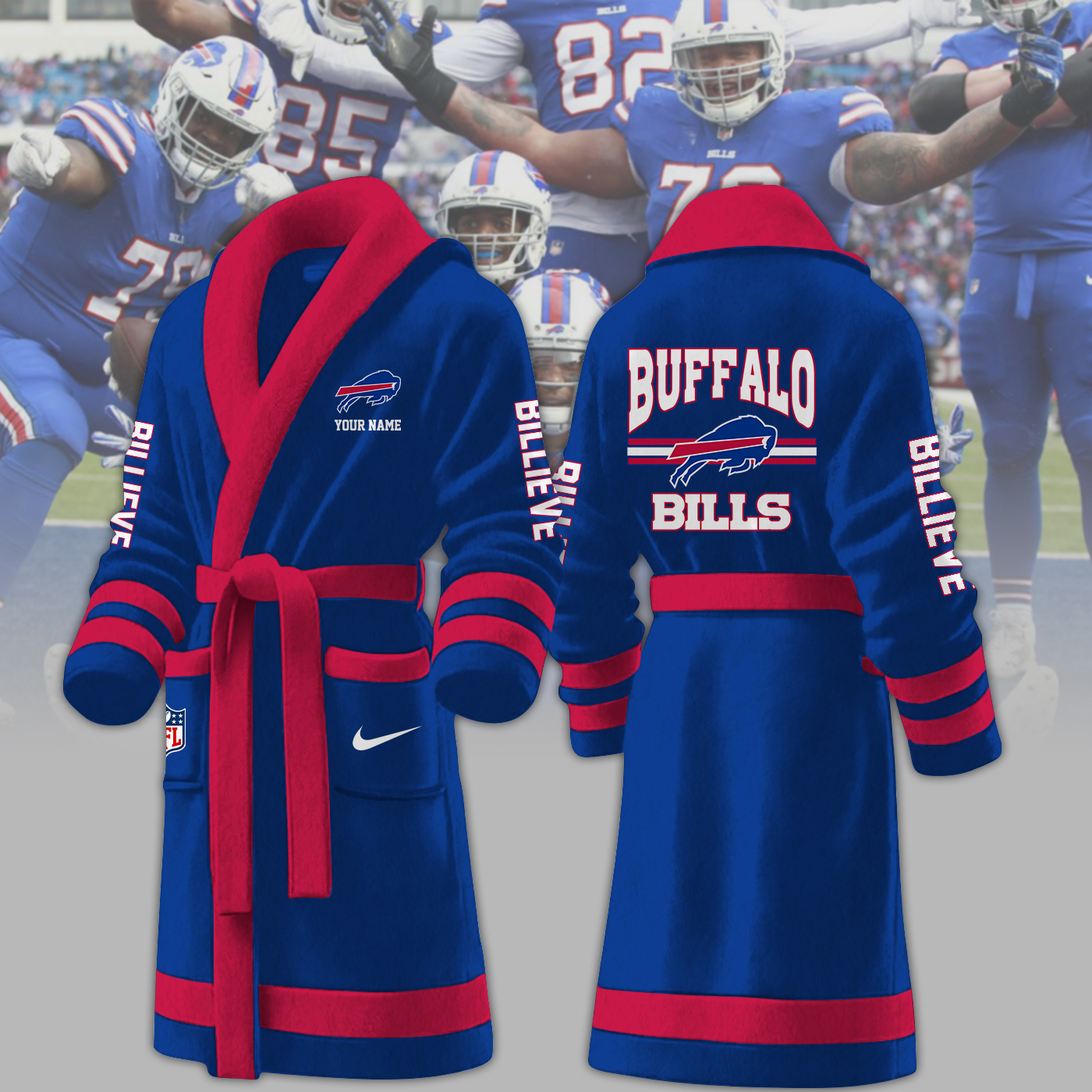 buffalo bills nfl personalized fleece bathrobe odsxx