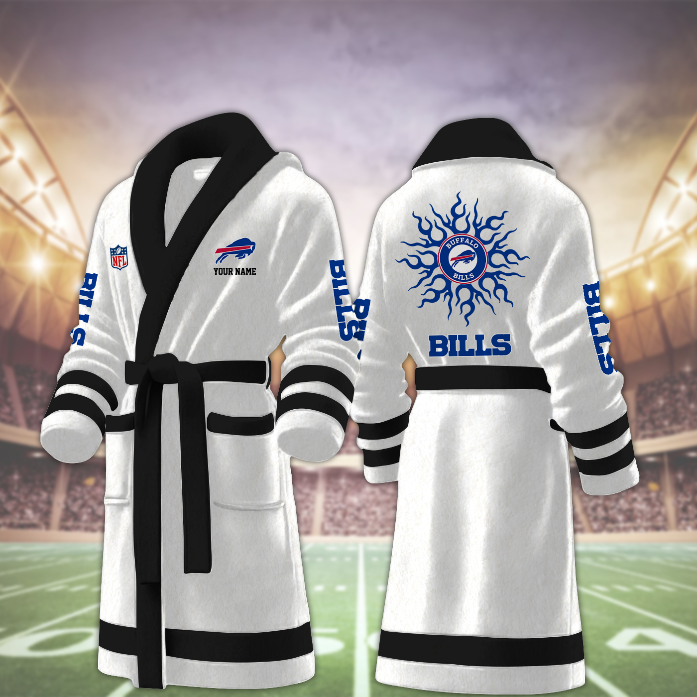 buffalo bills nfl personalized fleece bathrobe pufgi