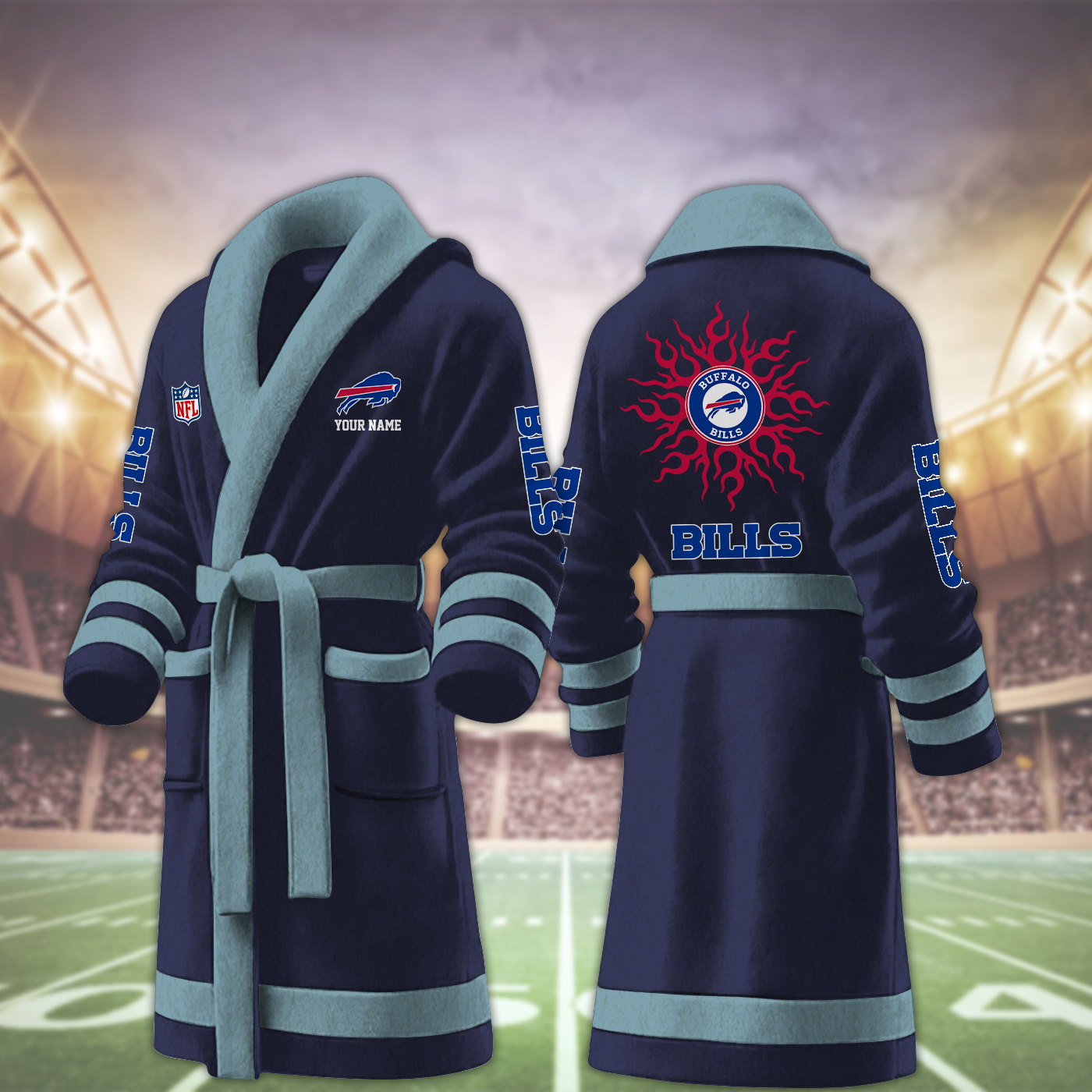 buffalo bills nfl personalized fleece bathrobe qcqhj