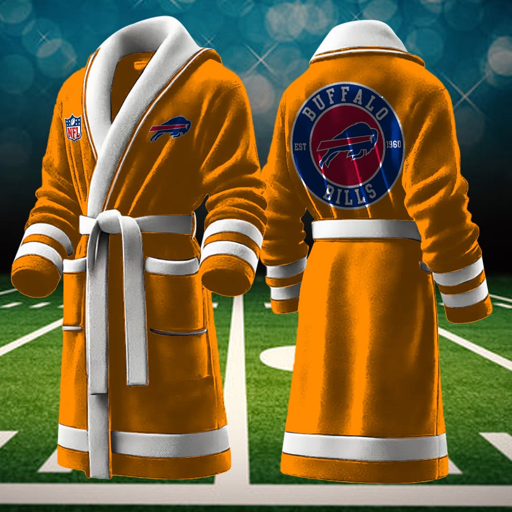 buffalo bills nfl personalized fleece bathrobe thp2g