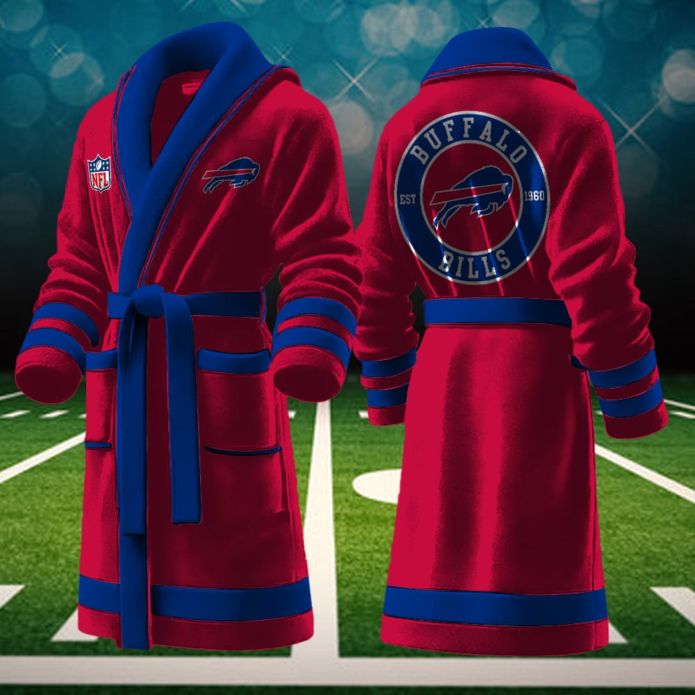 buffalo bills nfl personalized fleece bathrobe tv81o