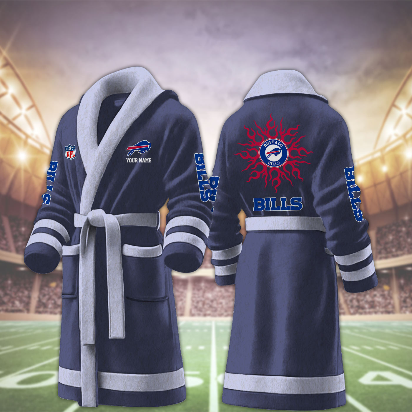 buffalo bills nfl personalized fleece bathrobe uiuhx