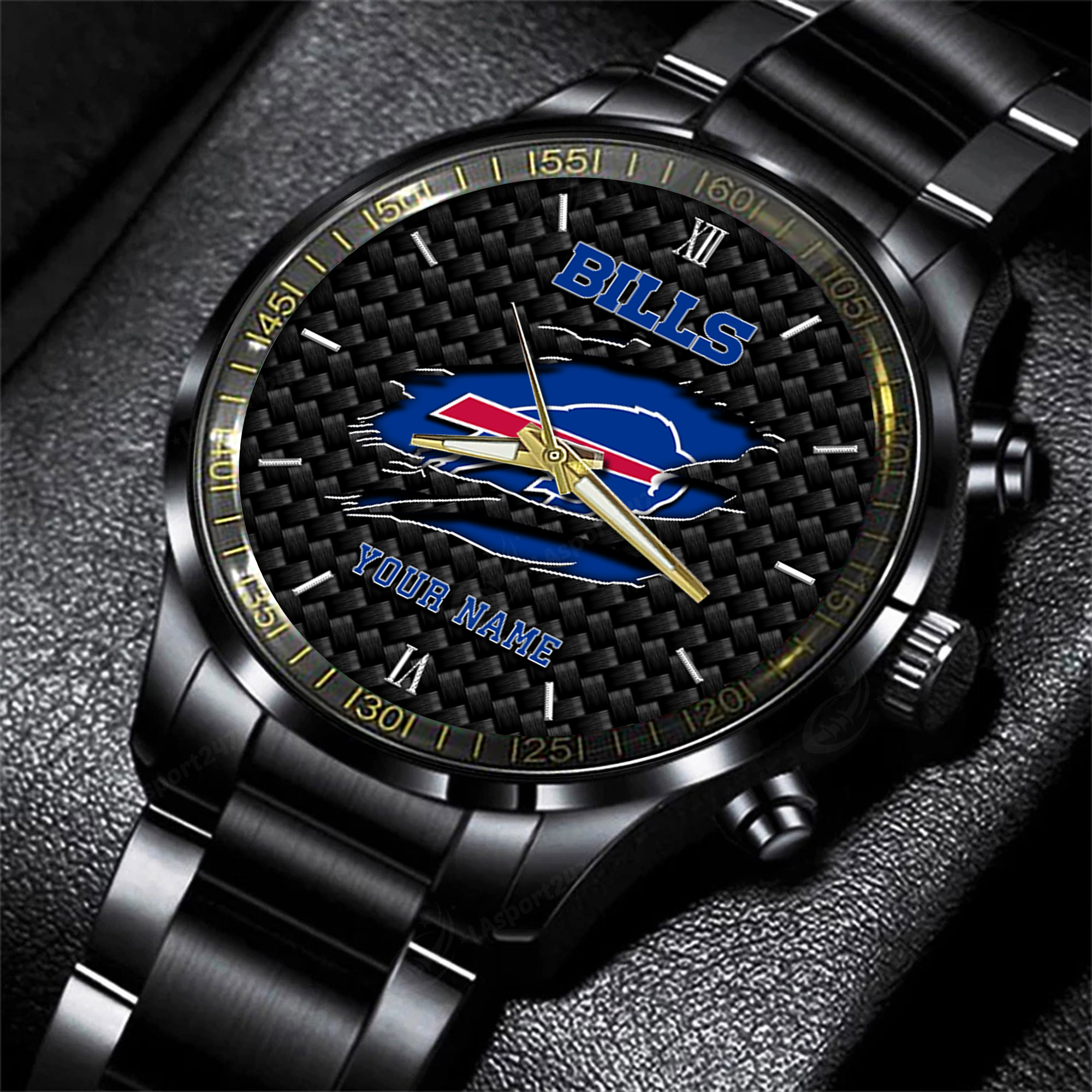 buffalo bills nfl personalized sport black fashion watch eheuv