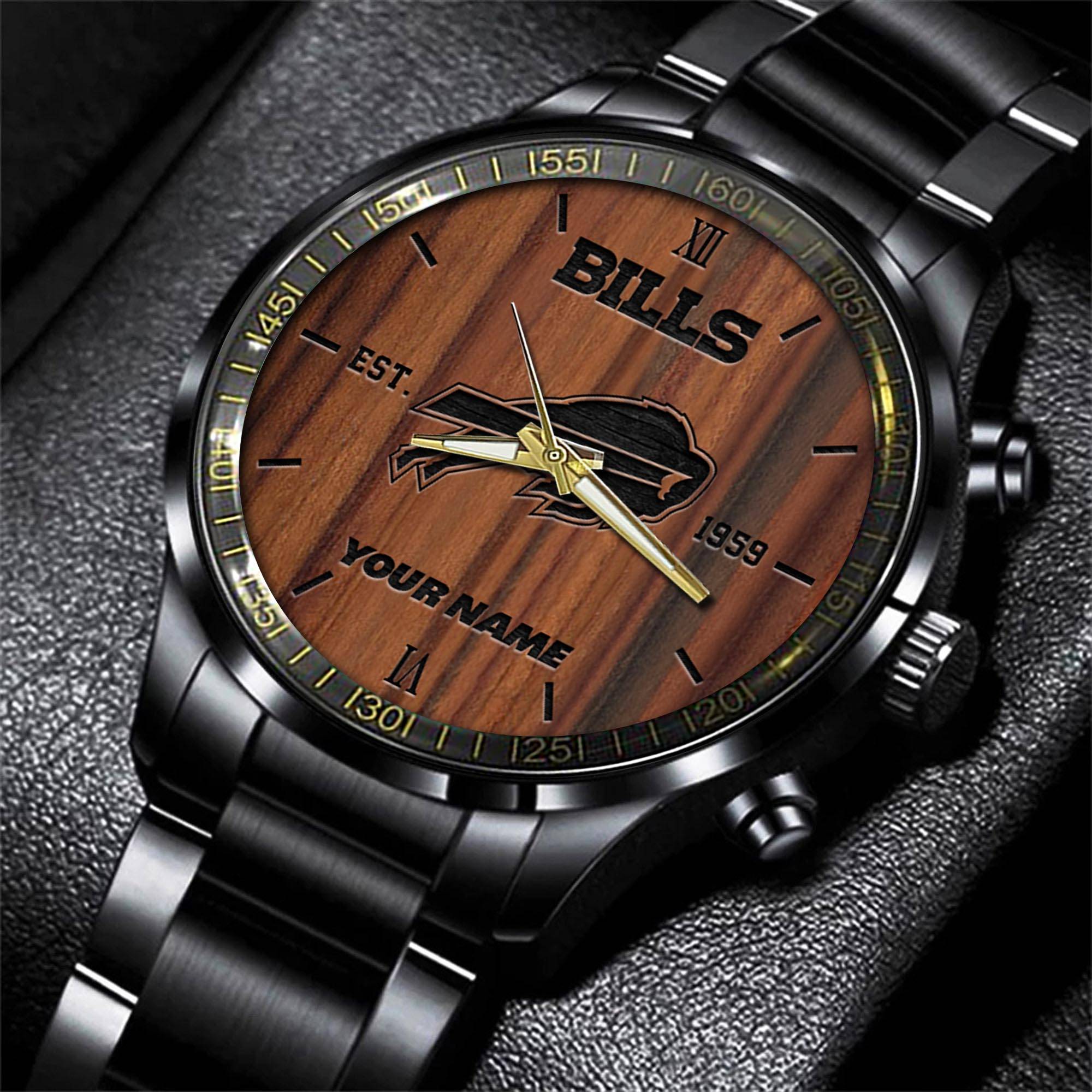 buffalo bills nfl personalized sport black watch gifts for fans 6y9rn