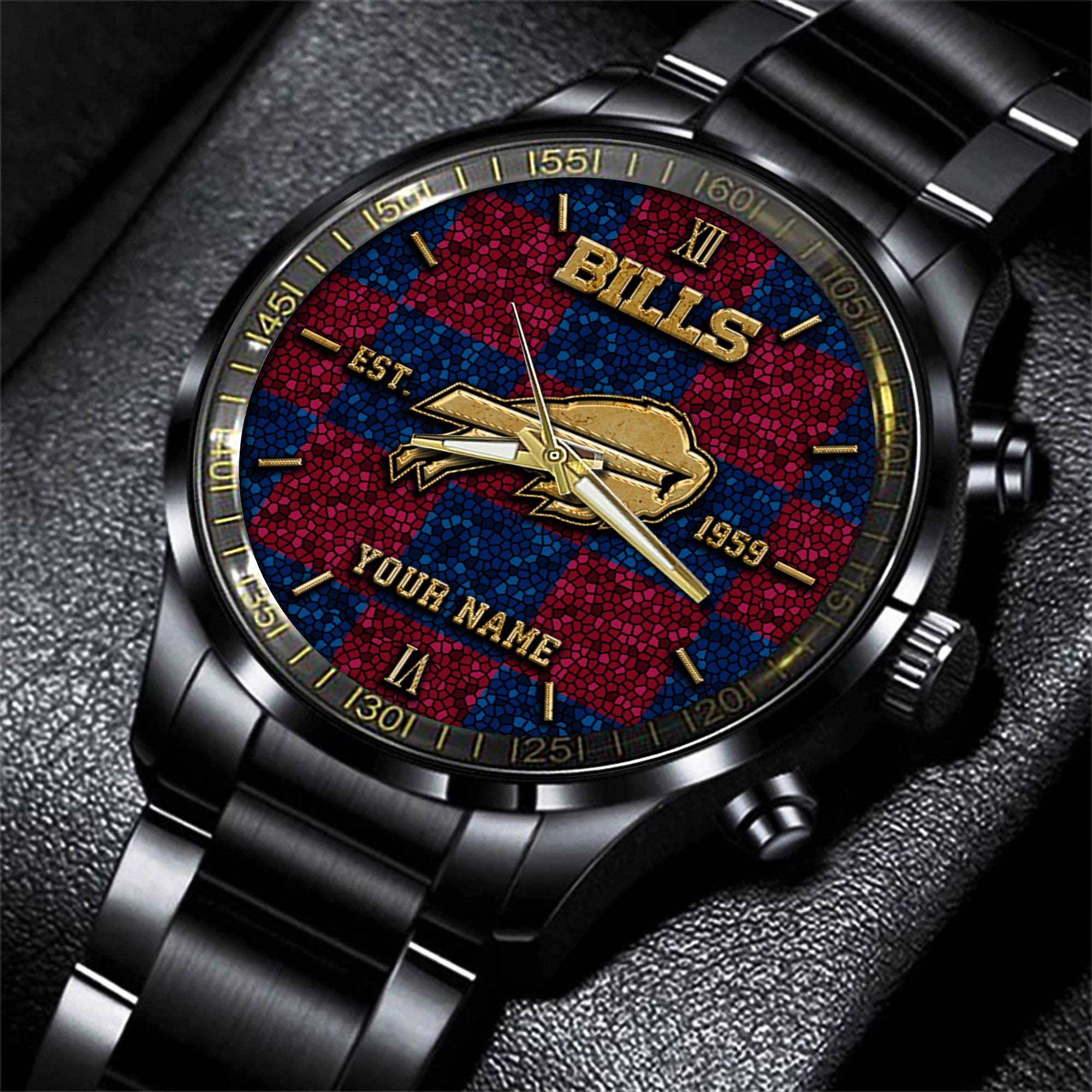 buffalo bills nfl personalized sport black watch gifts for fans qeu3a