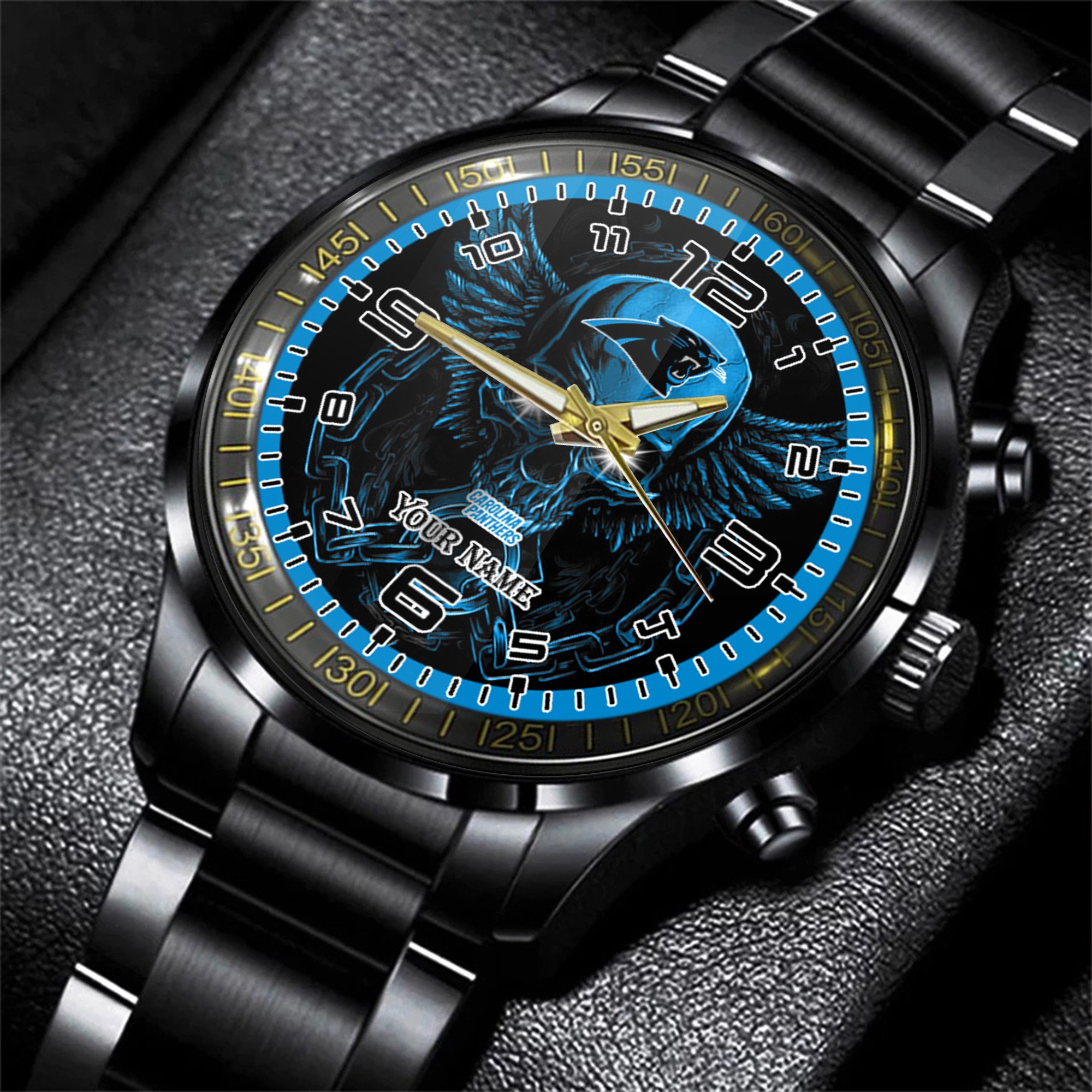 carolina panthers nfl personalized 3d men hand watch gift for fans for father mojgk