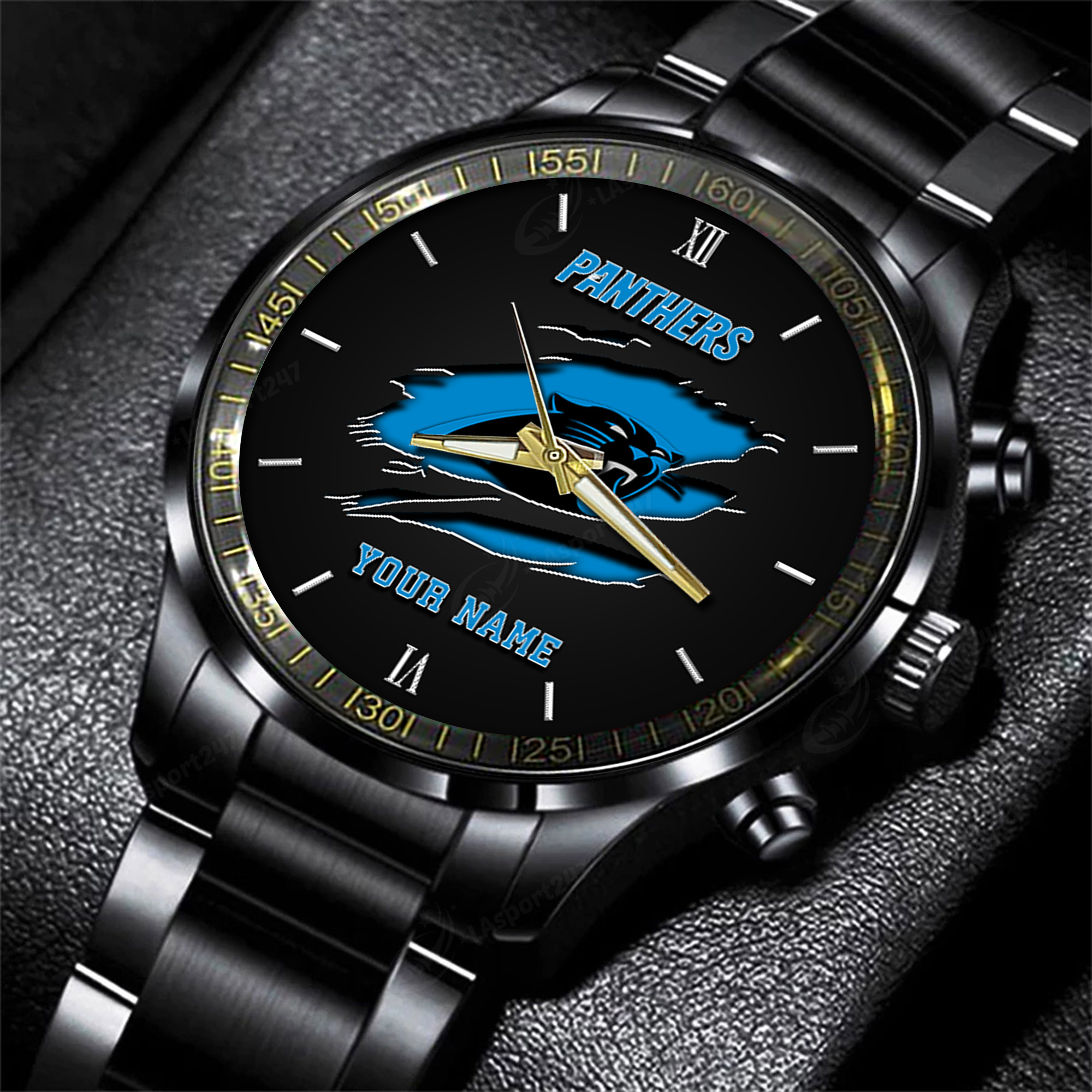 carolina panthers nfl personalized black fashion watch for football lovers 0u4yu