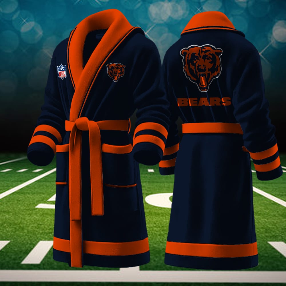 chicago bears nfl personalized fleece bathrobe cl2ms