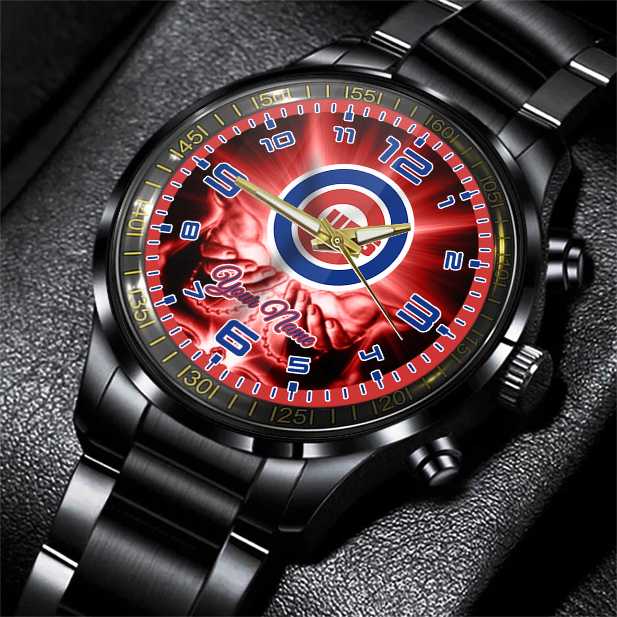 chicago cubs mlb personalized fashion 3d men hand watch gift for fans for father 26pif