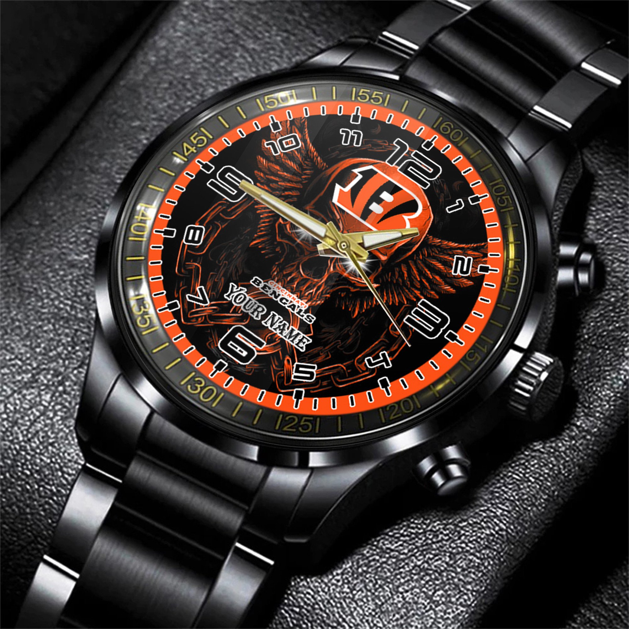 cincinnati bengals nfl personalized 3d men hand watch gift for fans for father uyot7